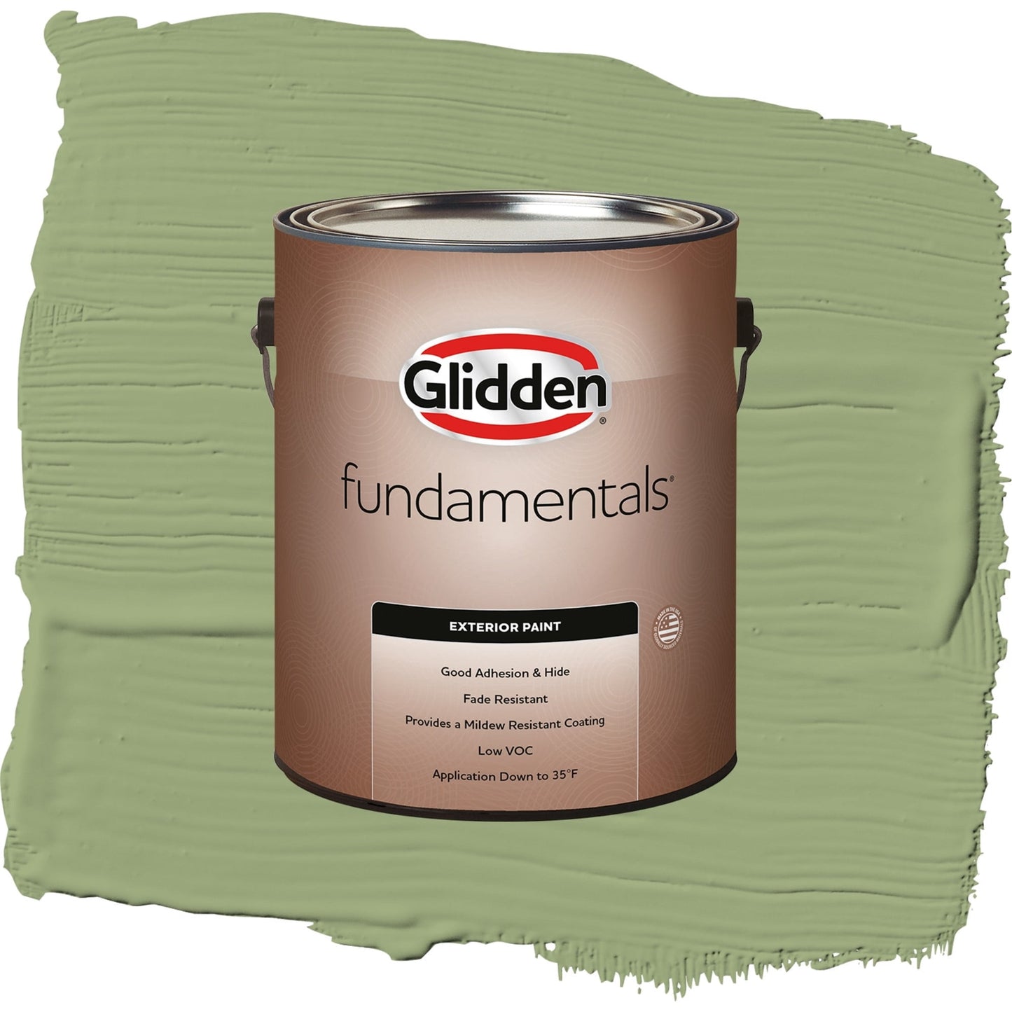 Glidden Fundamentals Guacamole / Green, Semi-Gloss Exterior Paint, 1 Gallon