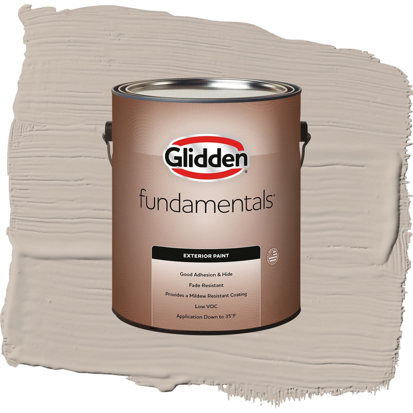 Glidden Fundamentals Legendary / Beige, Semi-Gloss Exterior Paint, 1 Gallon