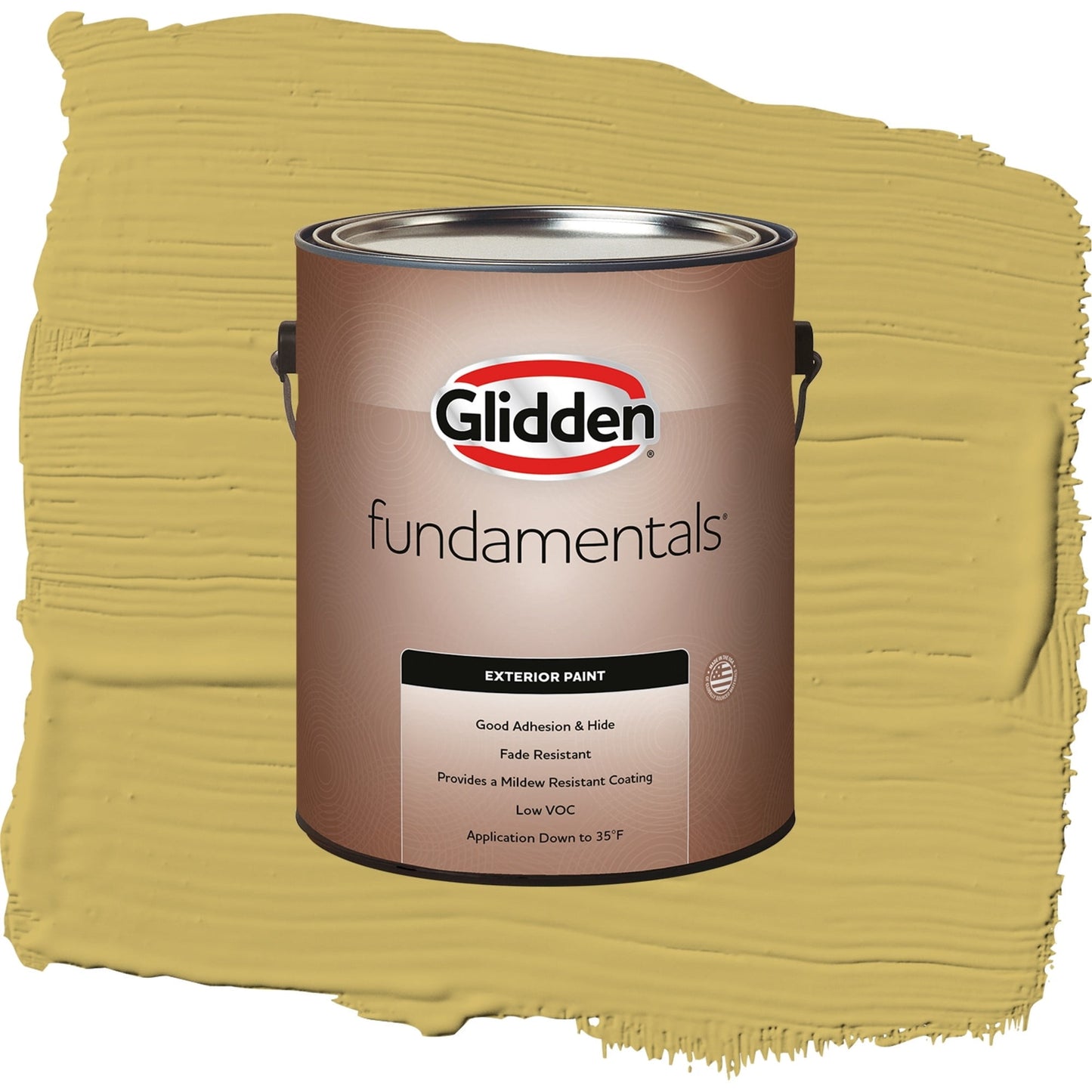 Glidden Fundamentals Split Pea Soup / Green, Satin Exterior Paint, 1 Gallon