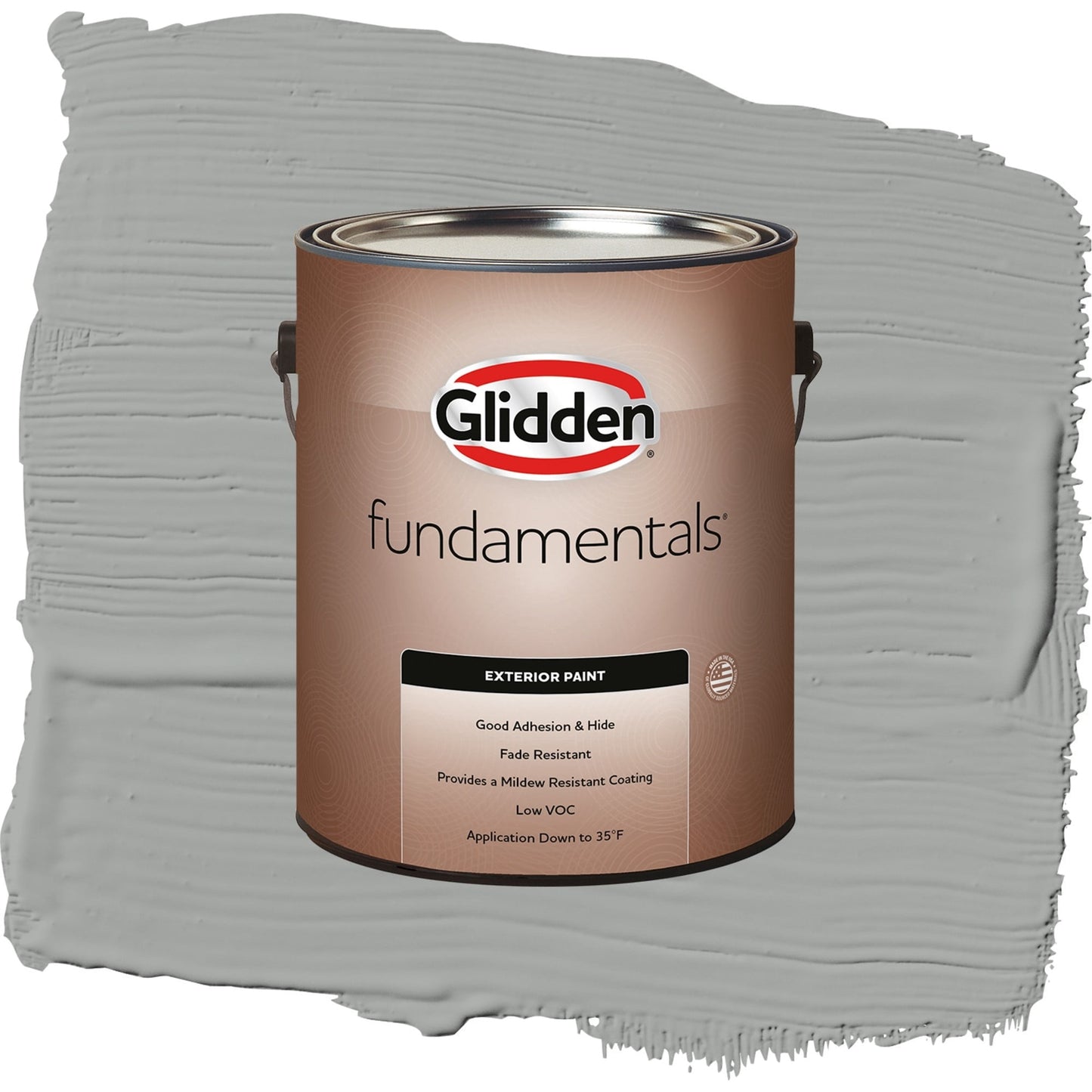 Glidden Fundamentals Stepping Stone / Gray, Semi-Gloss Exterior Paint, 1 Gallon