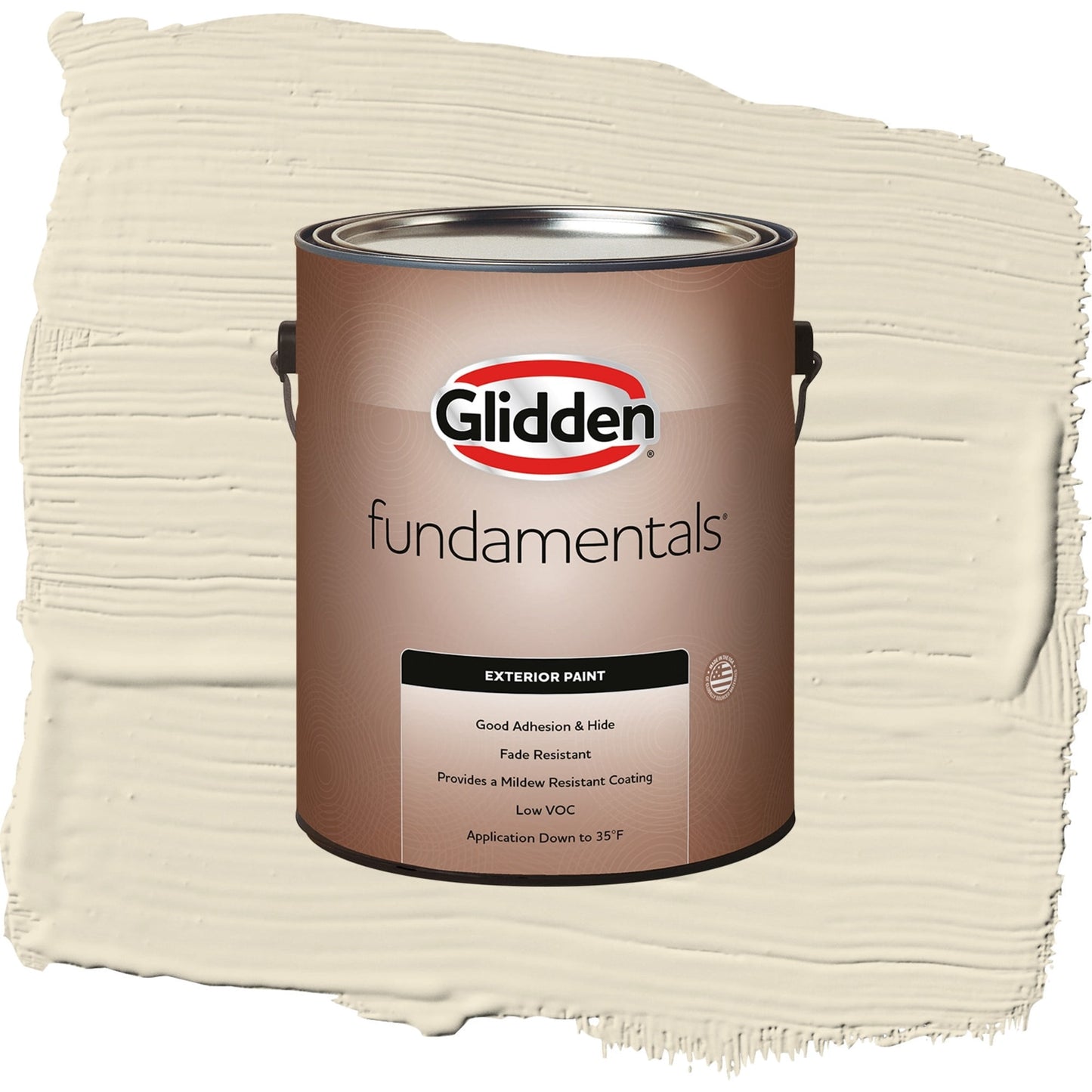 Glidden Fundamentals Sugar Cookie / Off-White Semi-Gloss Exterior Paint, 1 Gallon