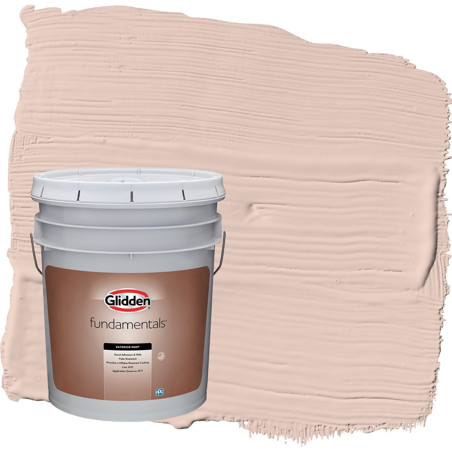 Glidden Fundamentals Pintura Exterior Satinada Arena de Sultán/naranja, 5 Galones