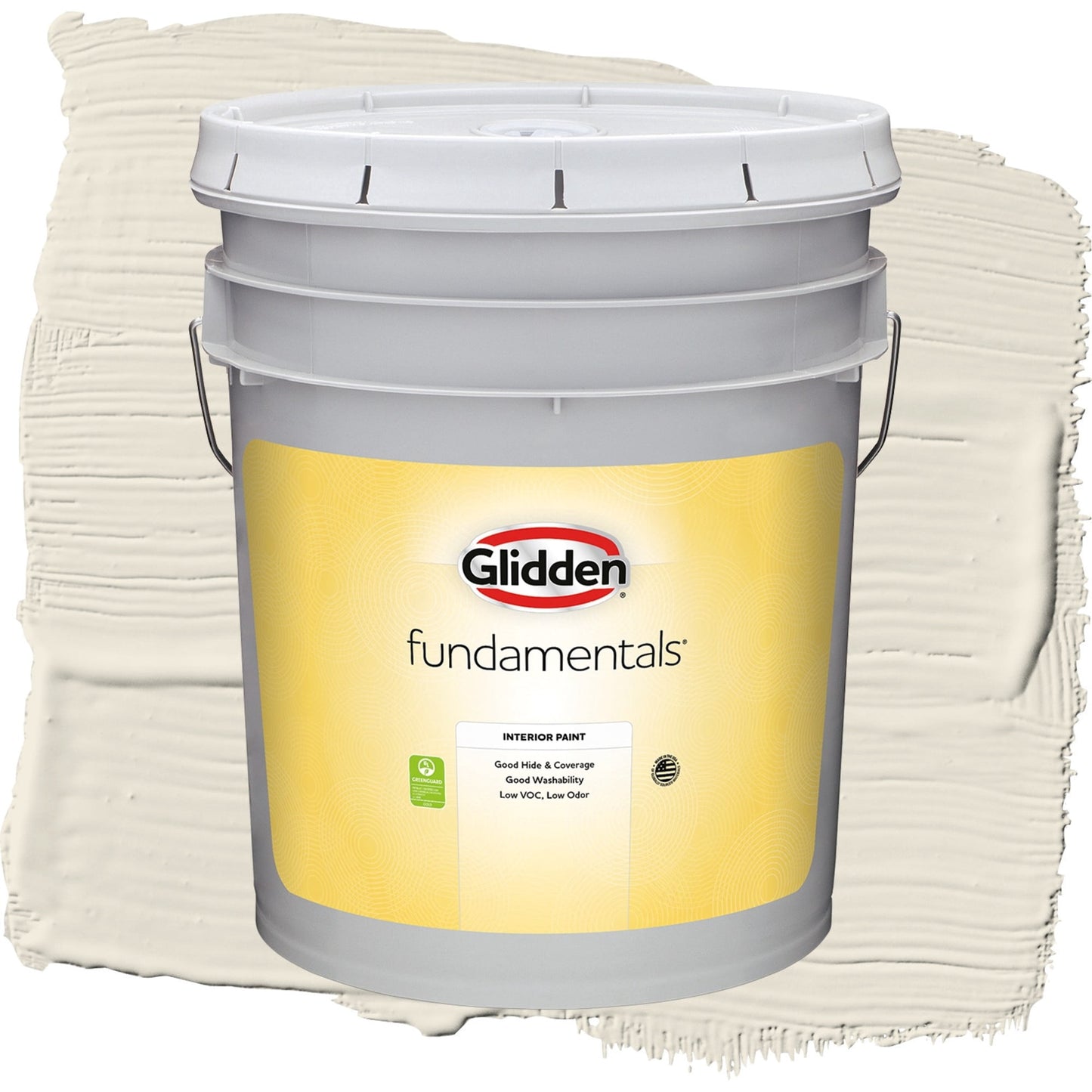 Glidden Fundamentals Focus / Off White Flat Interior Paint, 5 Gallon