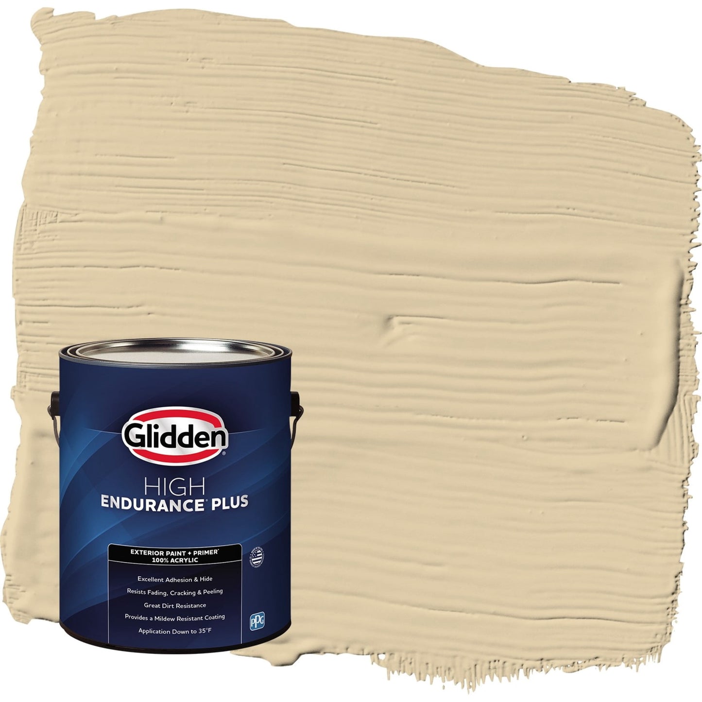 Glidden HEP Cookie Dough / Beige Flat Exterior Paint with Primer, 1 Gallon