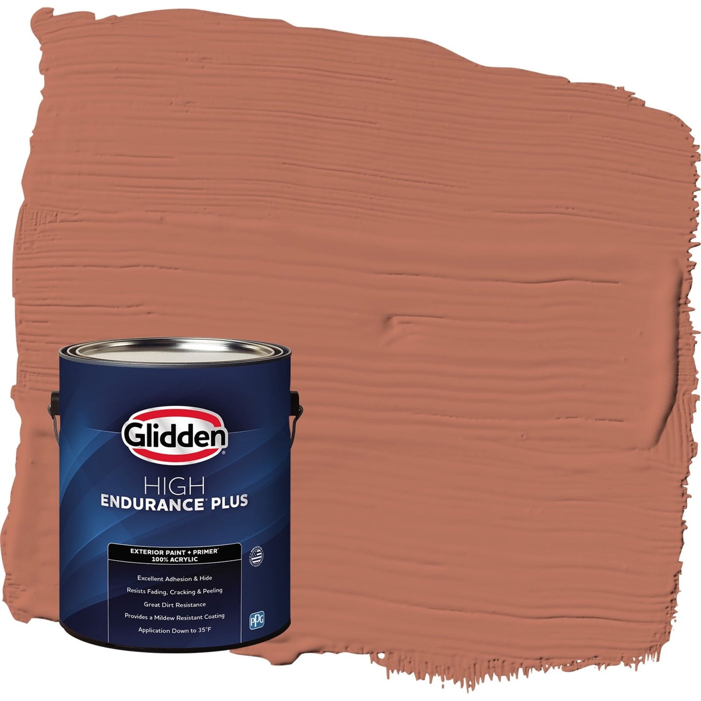 Glidden HEP Crushed Cinnamon / Orange Satin Exterior Paint with Primer, 1 Gallon