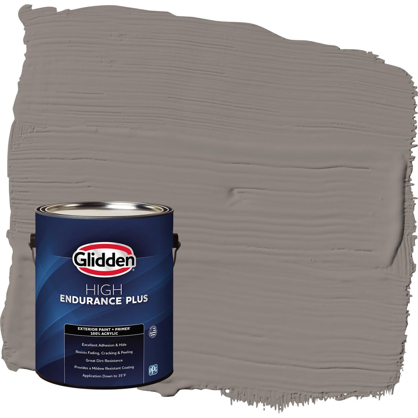 Glidden HEP Elephant Gray / Grey Satin Exterior Paint with Primer, 1 Gallon