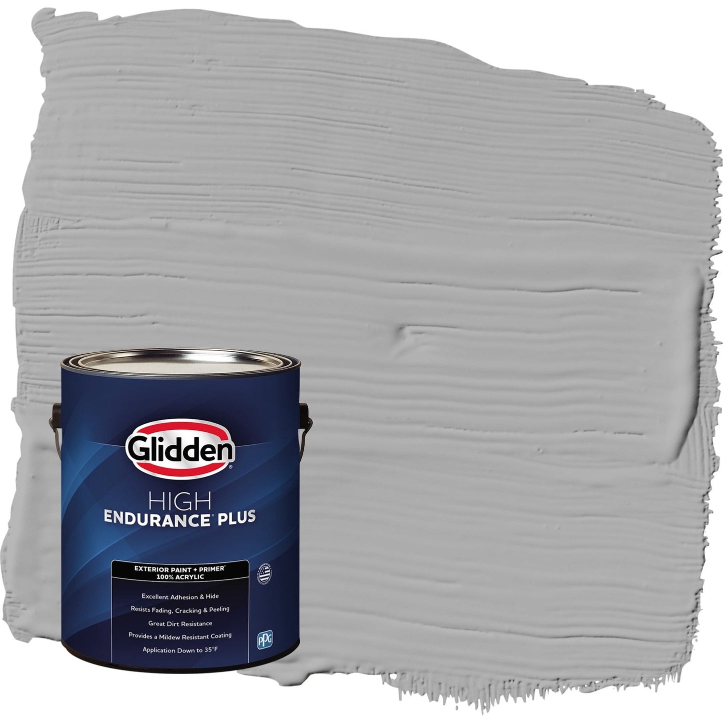 Glidden HEP Flagstone / Gray Flat Exterior Paint with Primer, 1 Gallon