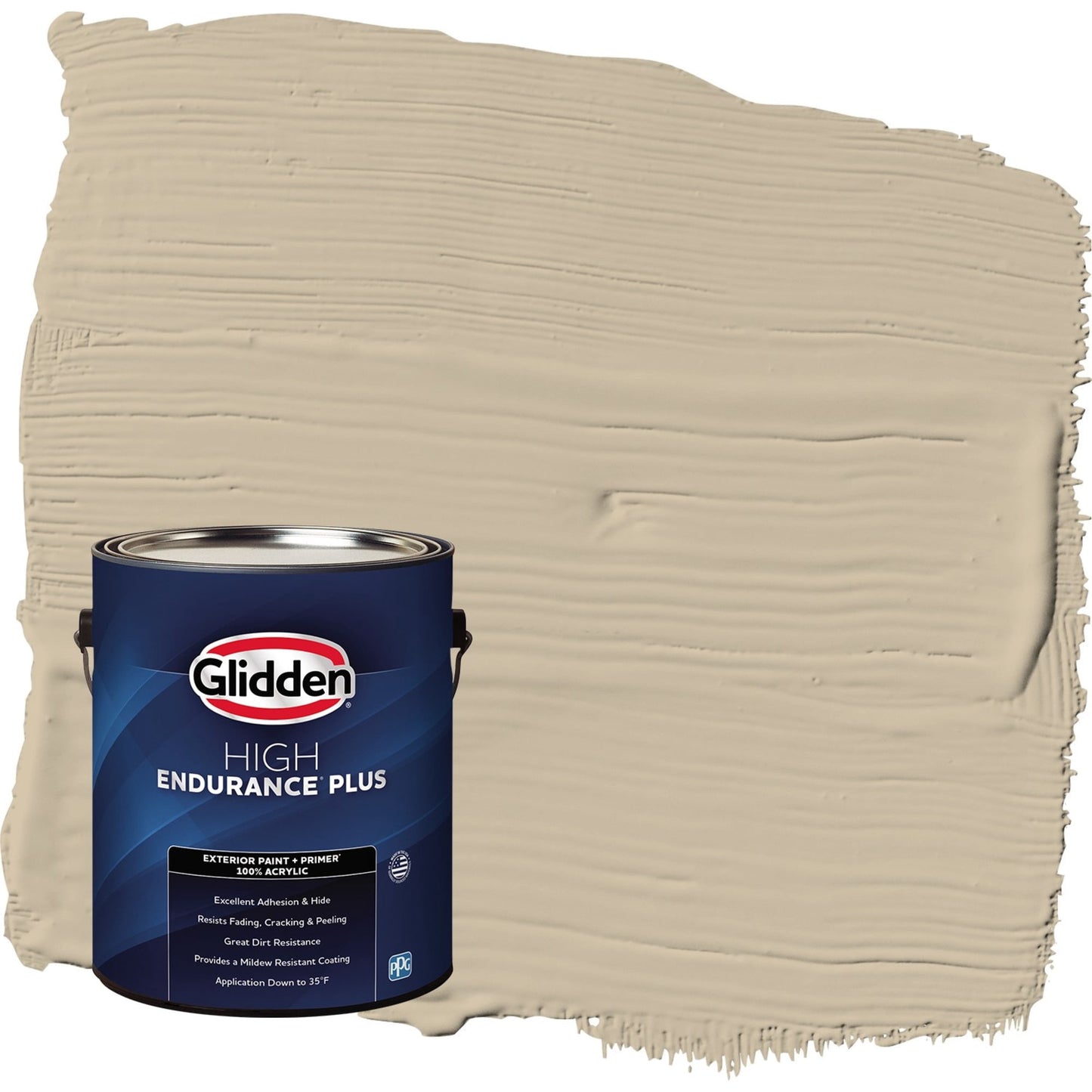 Glidden HEP Dusty Trail / Beige Flat Exterior Paint with Primer, 1 Gallon