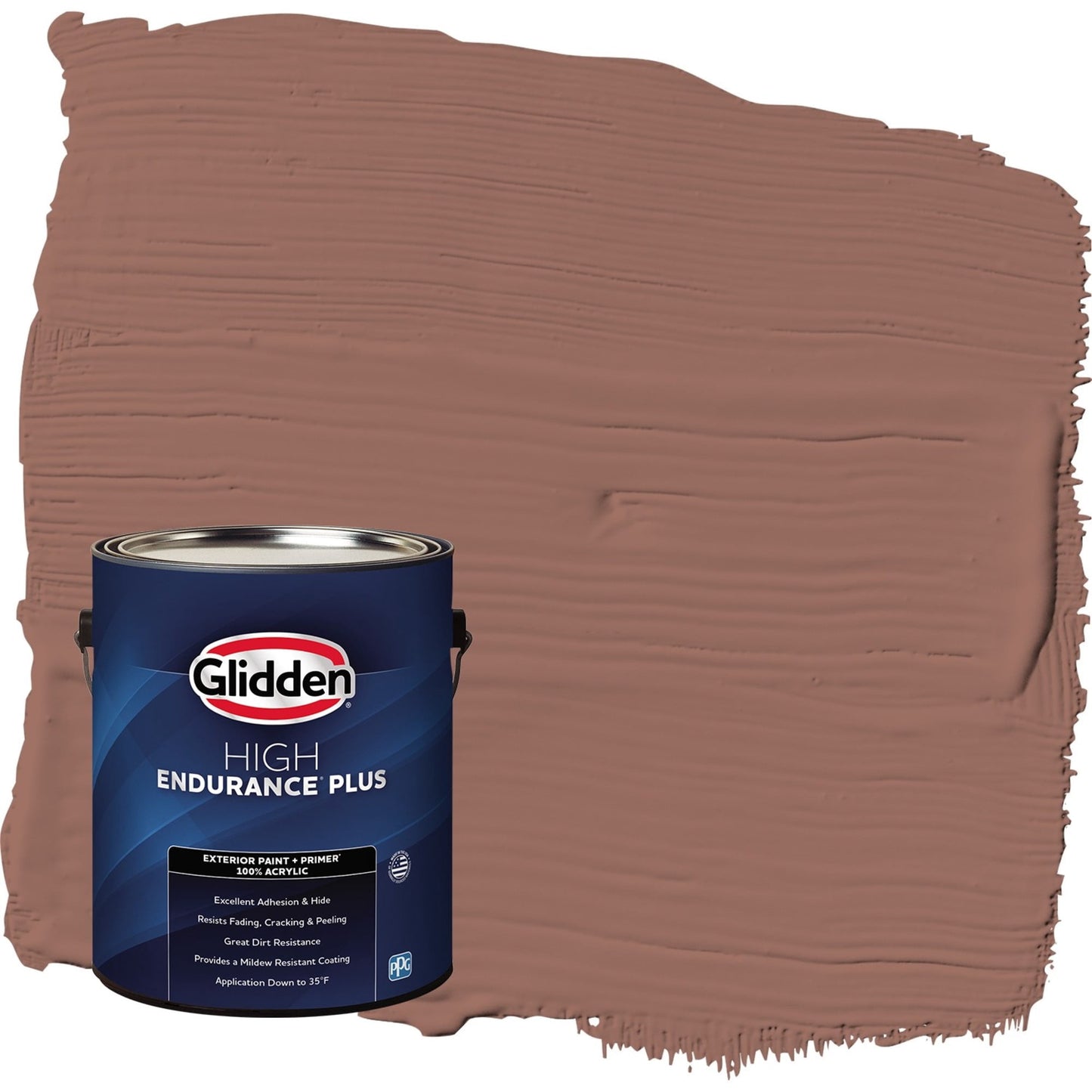 Glidden HEP Safari Brown / Brown Satin Exterior Paint with Primer, 1 Gallon