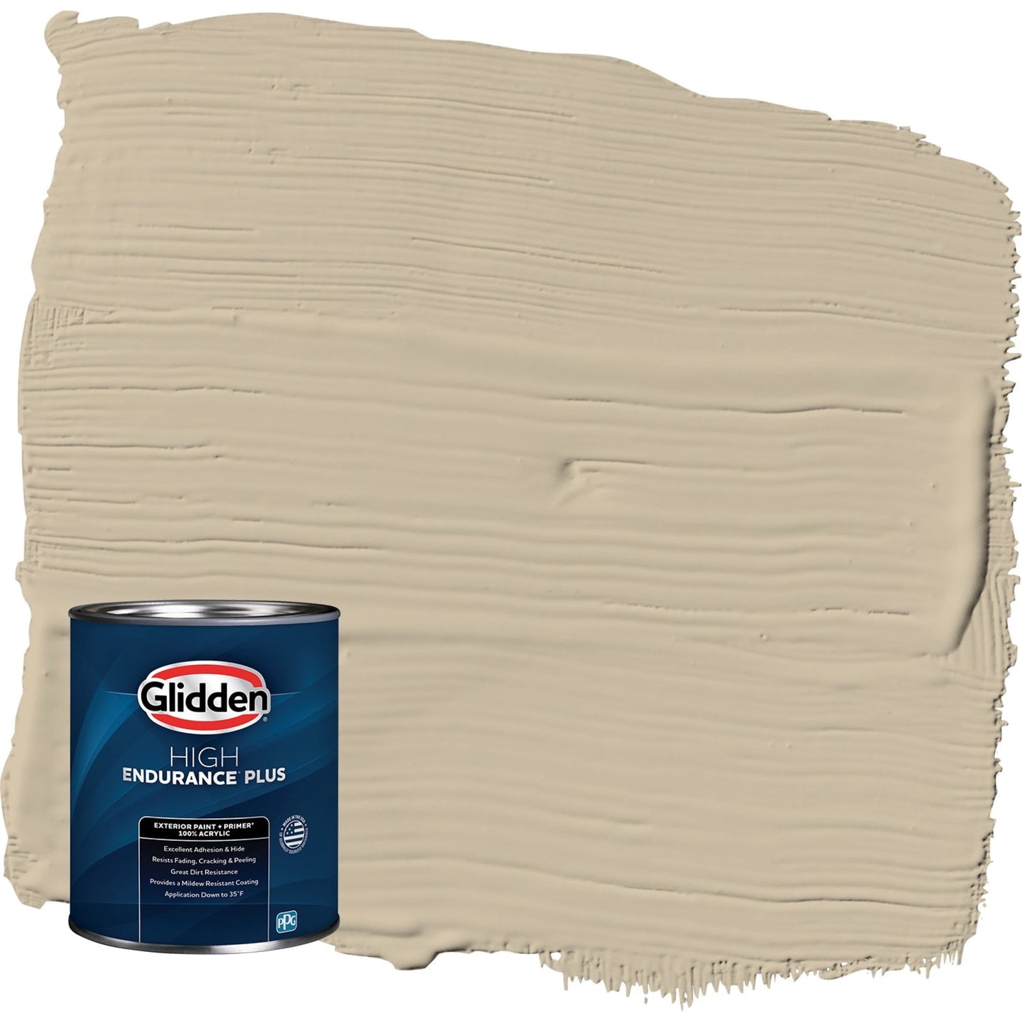 Glidden HEP Dusty Trail / Beige Satin Exterior Paint with Primer, 1 Quart