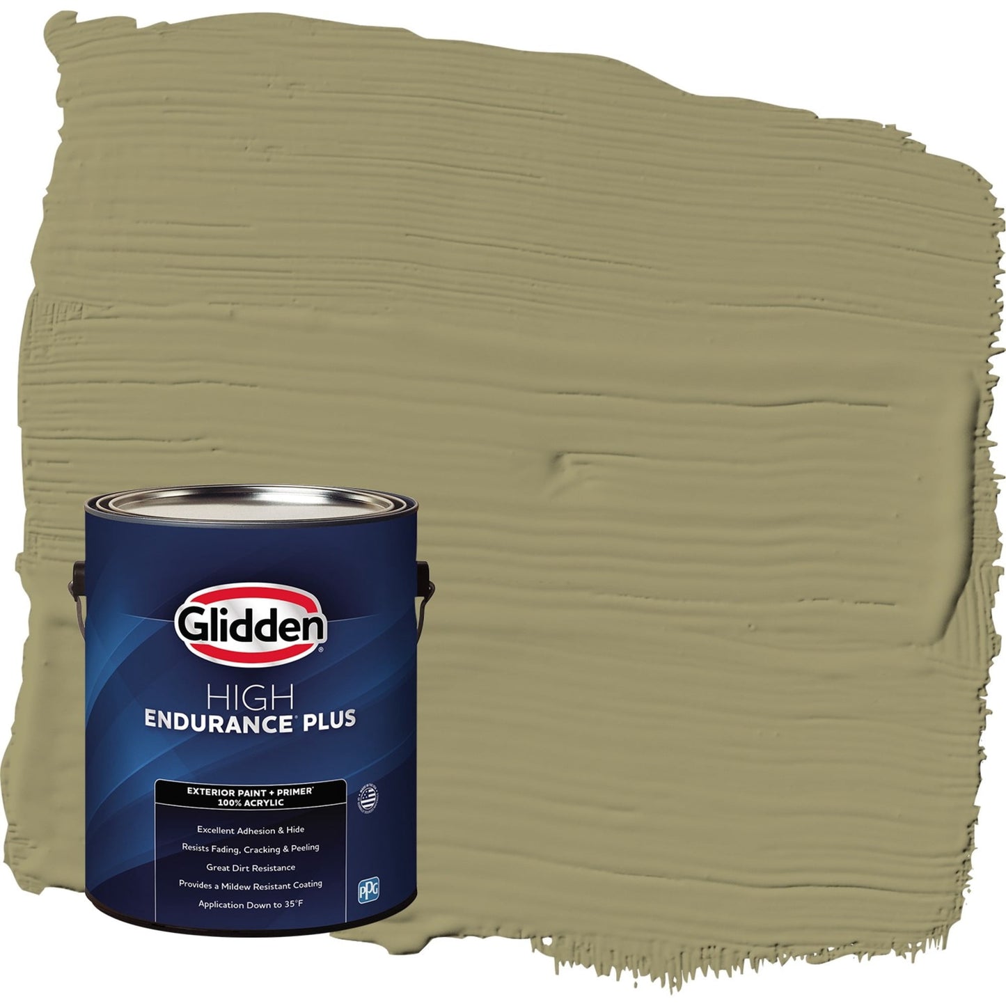 Glidden HEP Sweet Annie / Green Flat Exterior Paint with Primer, 1 Gallon