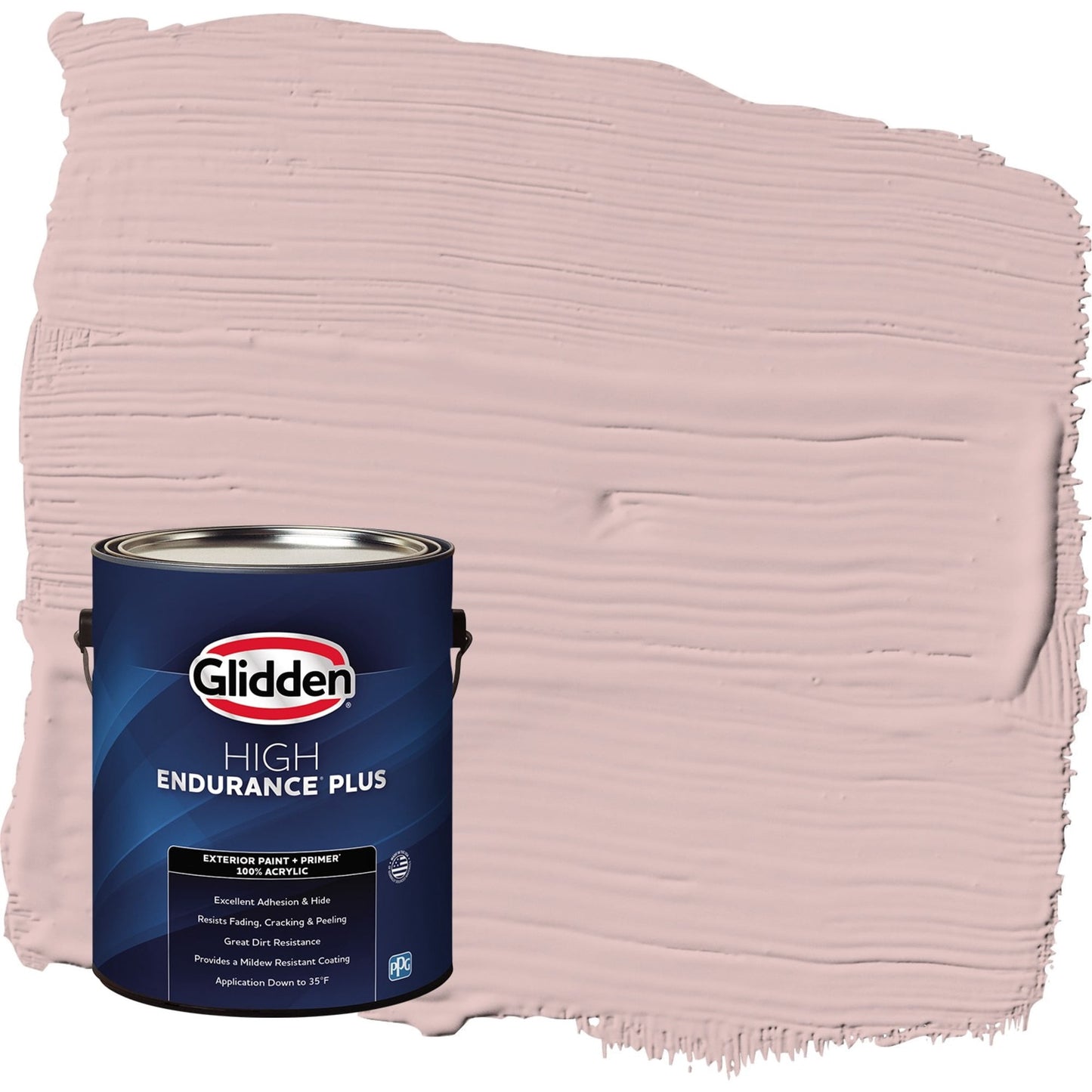 Glidden HEP Tea Time / Pink Flat Exterior Paint with Primer, 1 Gallon