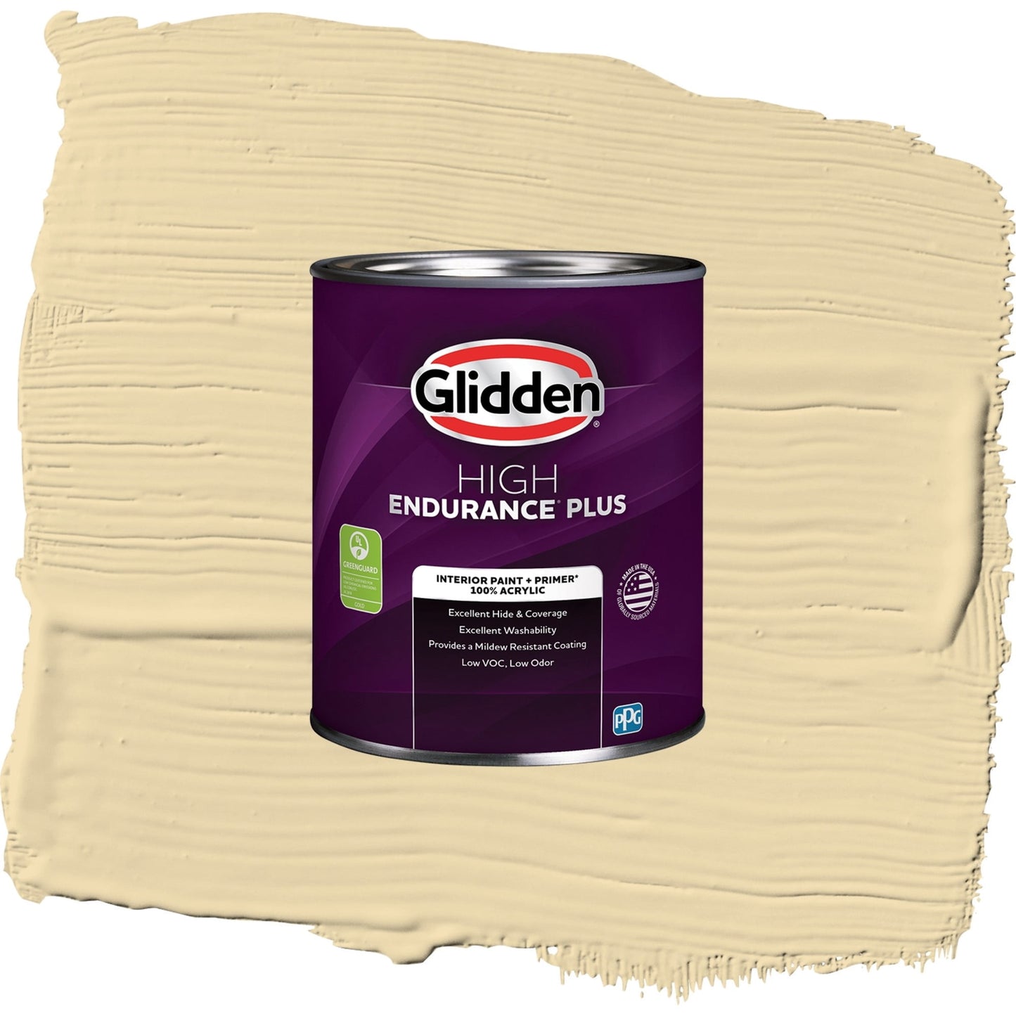 Glidden HEP Caramelized Pears / Yellow, Semi-Gloss Interior Paint with Primer, 1 Quart