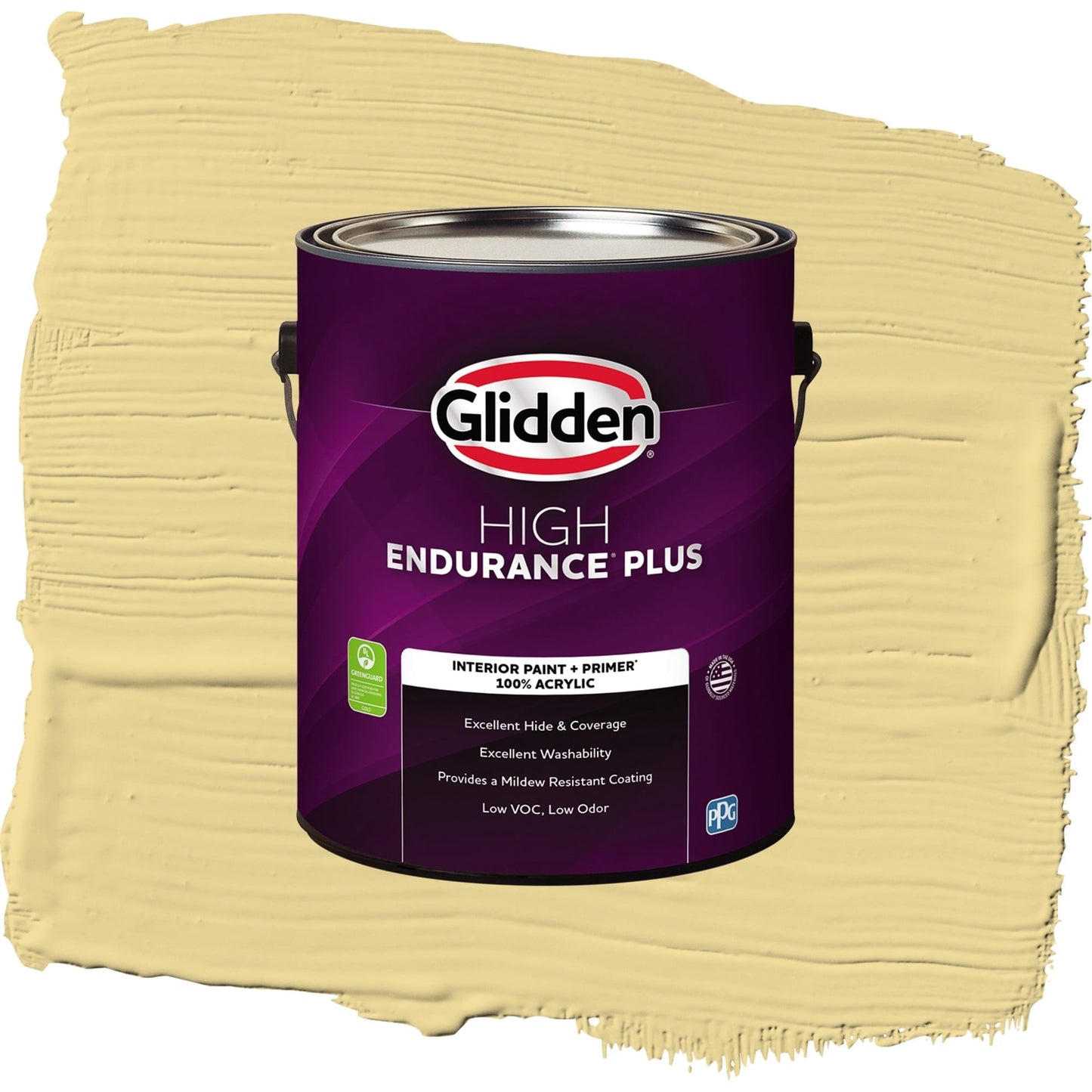 Glidden HEP Wayward Wind / Yellow, Flat Interior Paint with Primer, 1 Gallon