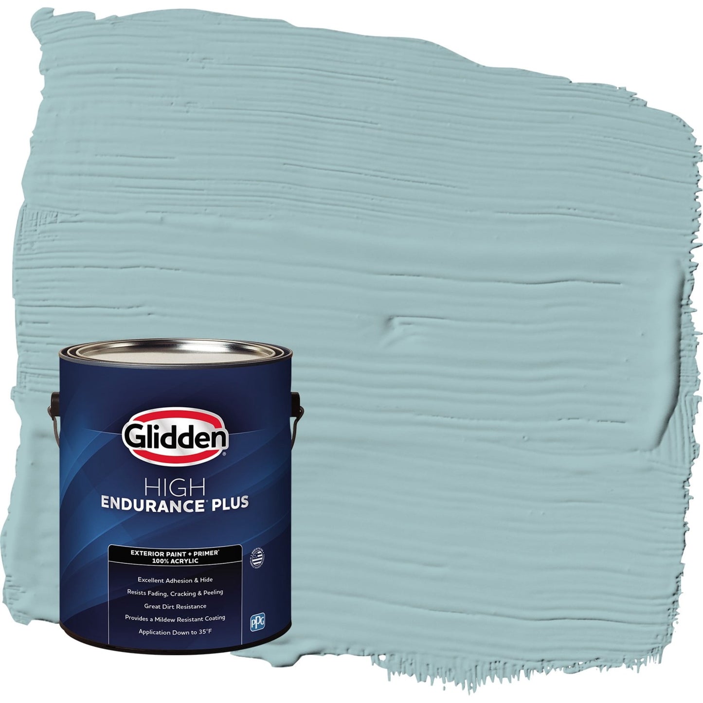 Glidden HEP Lazy River / Blue Flat Exterior Paint with Primer, 1 Gallon