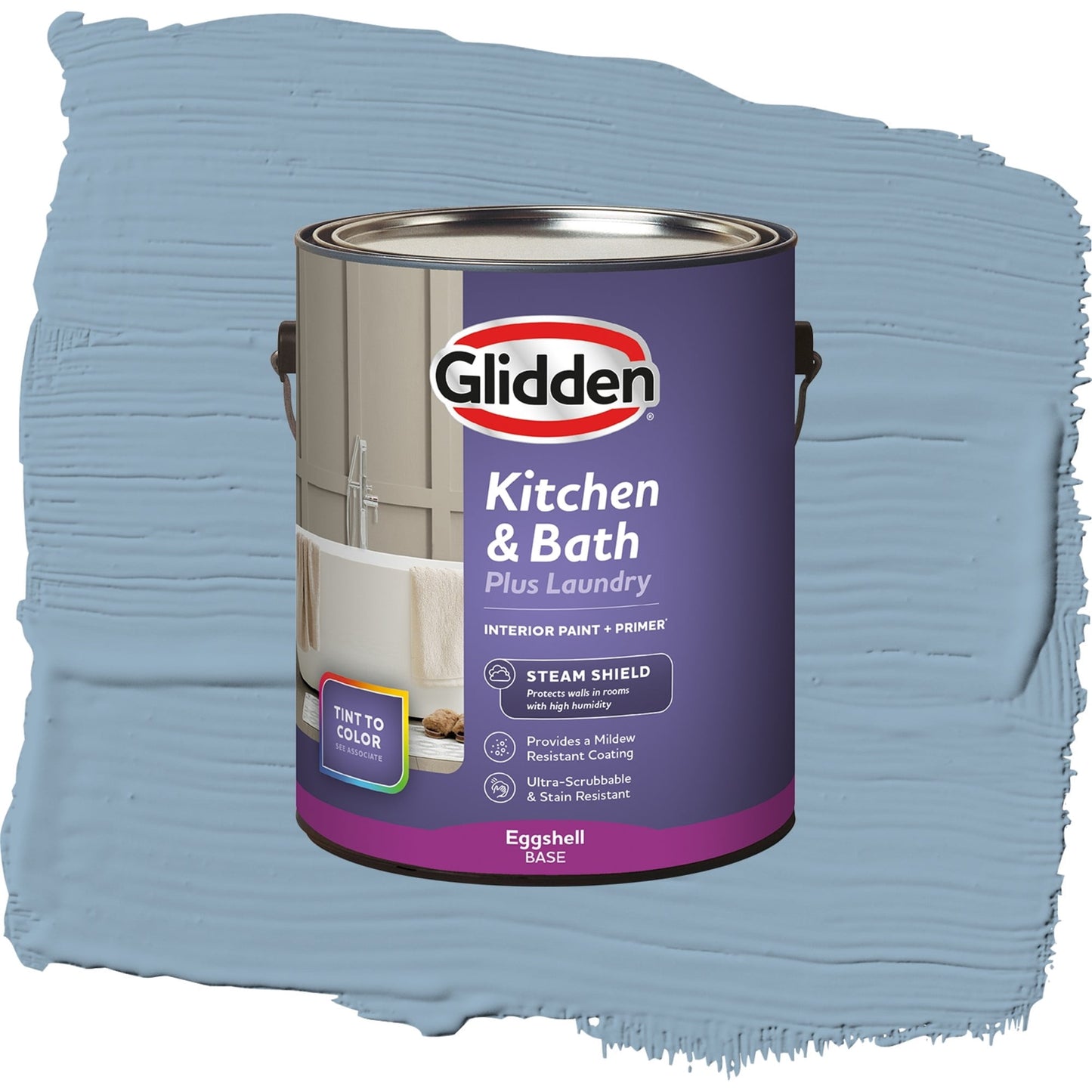 Glidden Glidden Kitchen Bath and Laundry Dresden Dream / Blue, Eggshell Interior Paint with Primer, 1 Gallon