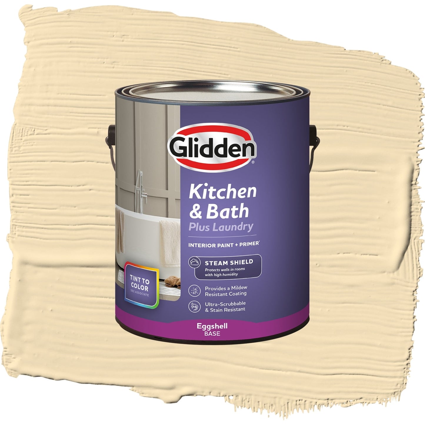 Glidden Glidden Kitchen Bath and Laundry Limitless / Yellow, Eggshell Interior Paint with Primer, 1 Gallon