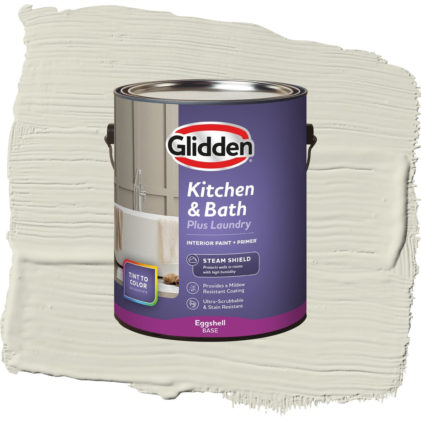 Glidden Glidden Kitchen Bath and Laundry Veil Of Dusk / Gray, Eggshell Interior Paint with Primer, 1 Gallon