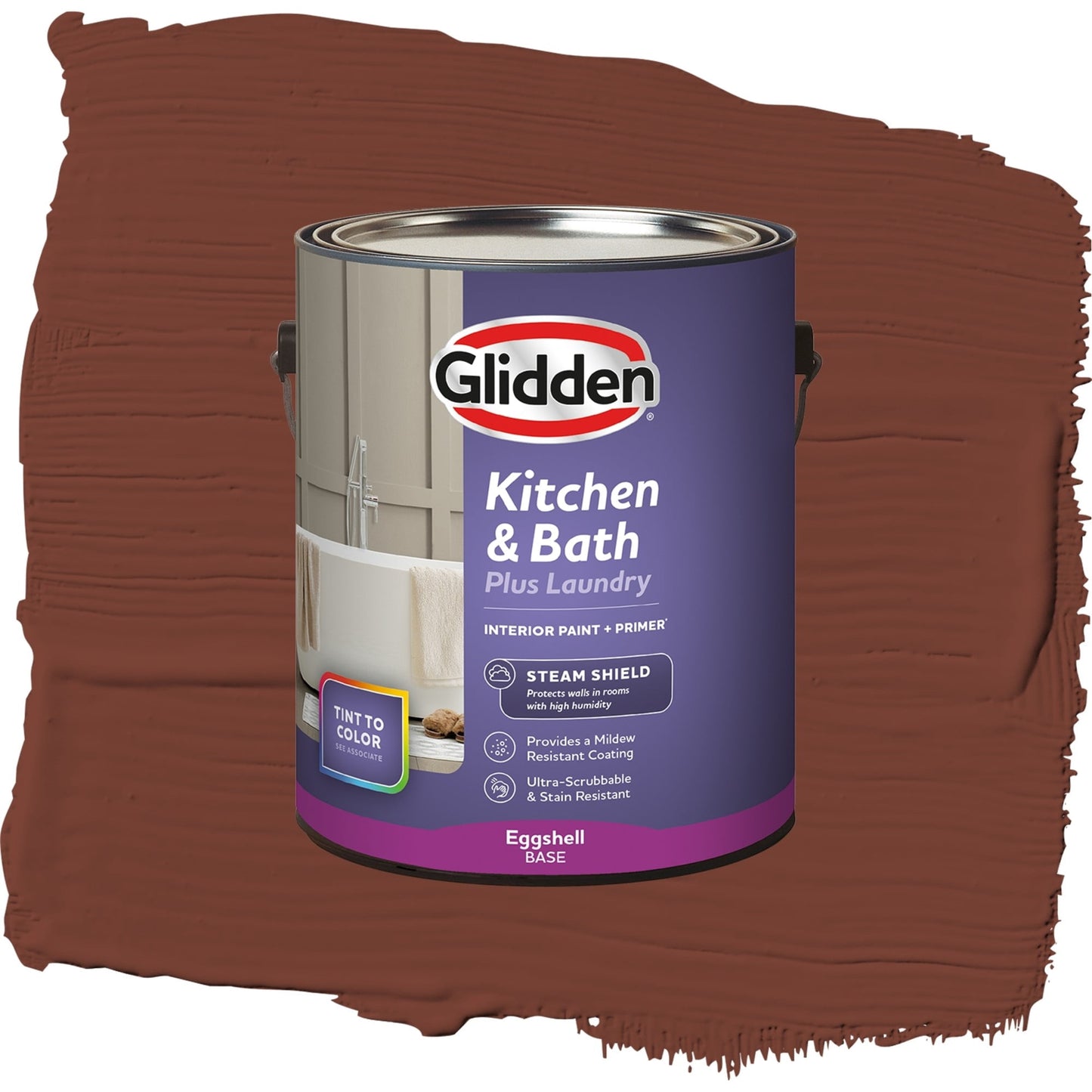 Glidden Glidden Kitchen Bath and Laundry Warm Mahogany / Red, Eggshell Interior Paint with Primer, 1 Gallon