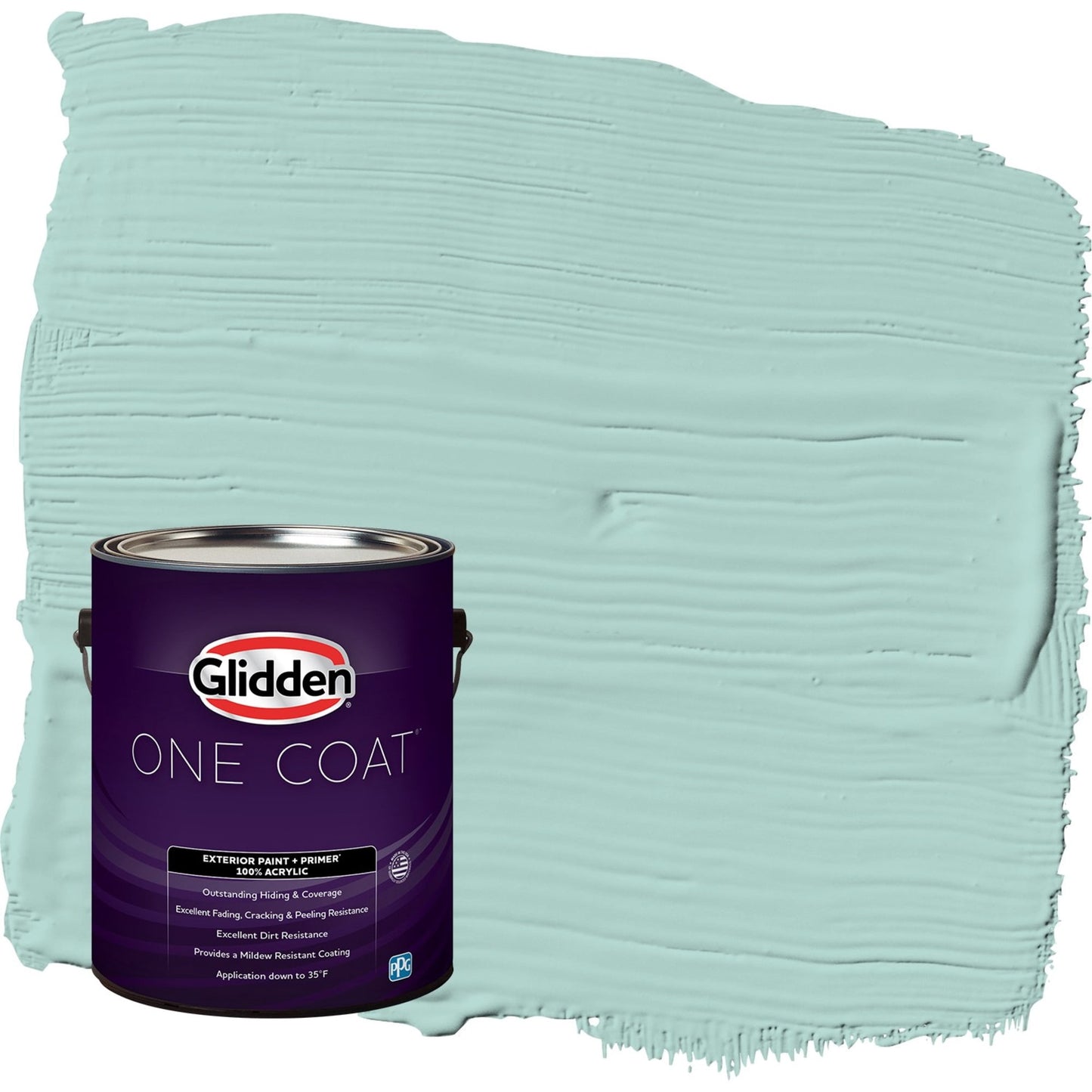 Glidden One Coat Cassiopeia / Green Semi-Gloss Exterior Paint with Primer, 1 Gallon