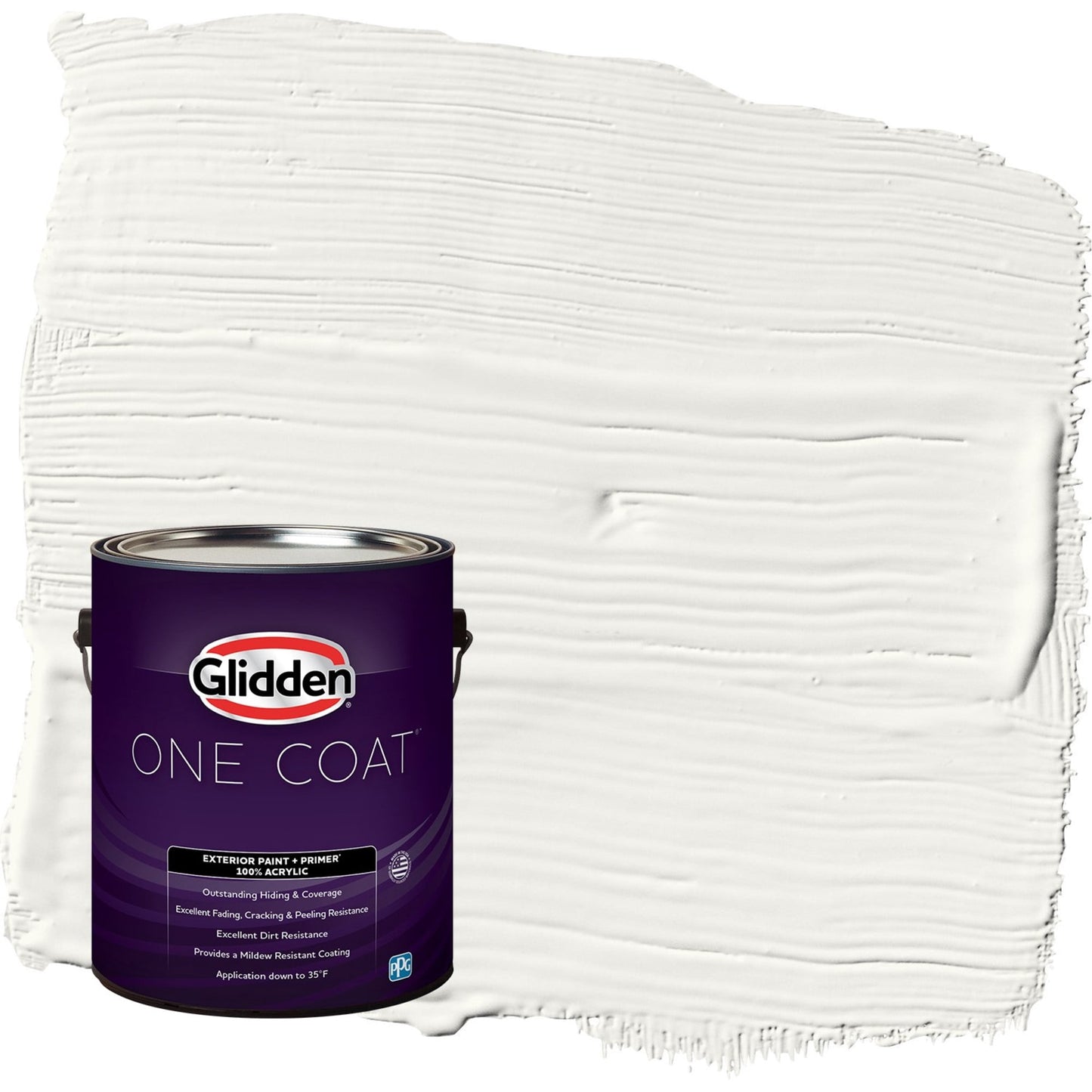 Glidden One Coat Commercial White / White Semi-Gloss Exterior Paint with Primer, 1 Gallon