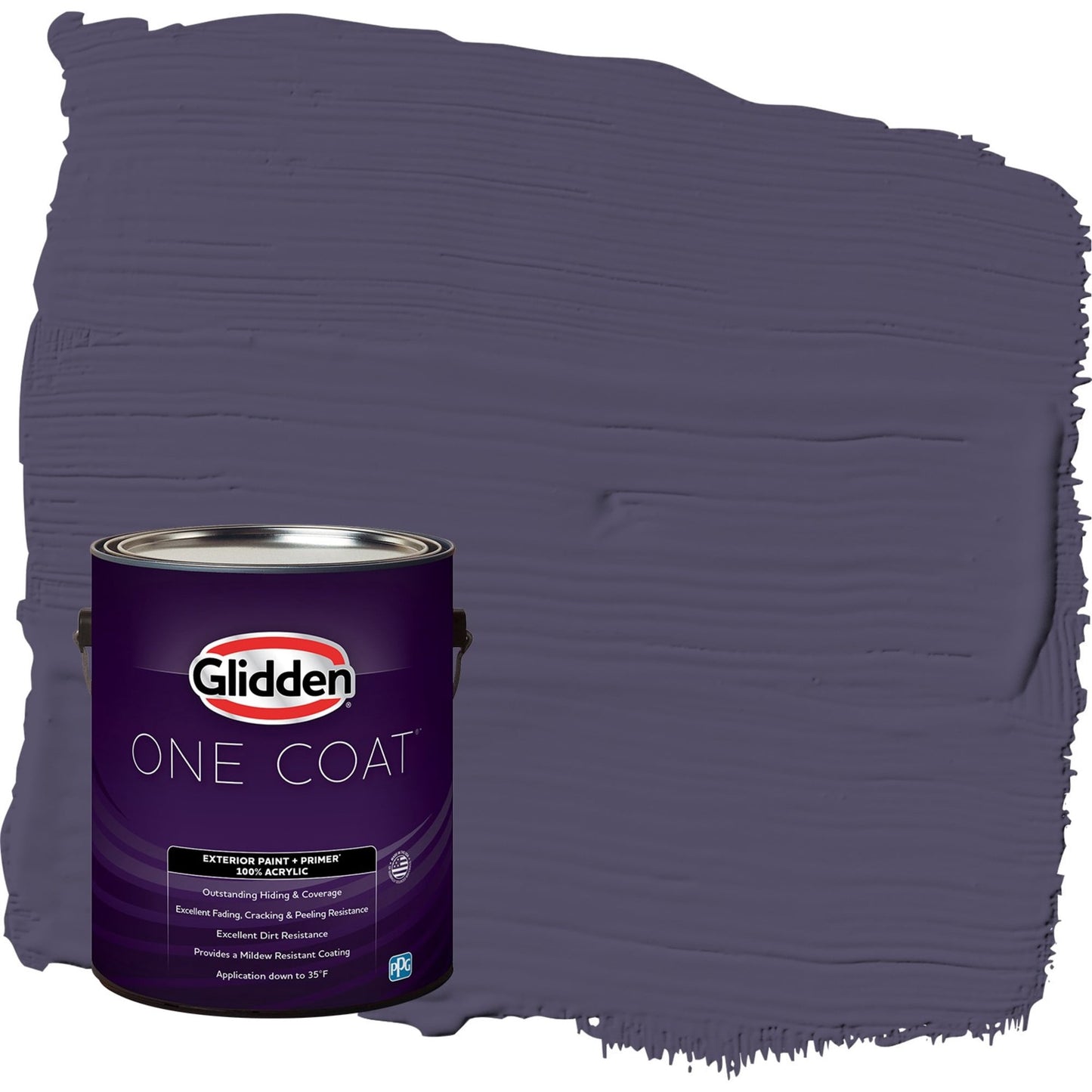 Glidden One Coat Magic Spell / Purple Semi-Gloss Exterior Paint with Primer, 1 Gallon