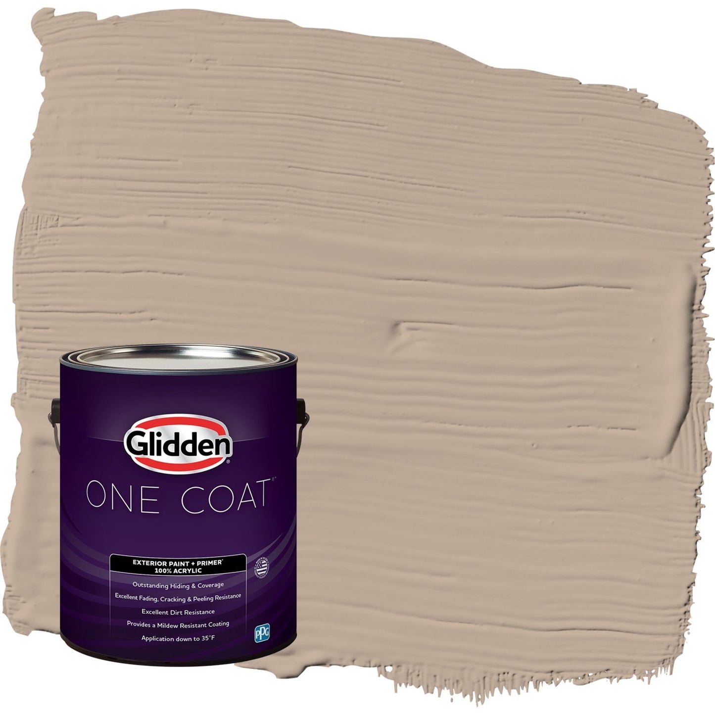 Glidden One Coat Notorious / Brown Semi-Gloss Exterior Paint with Primer, 1 Gallon