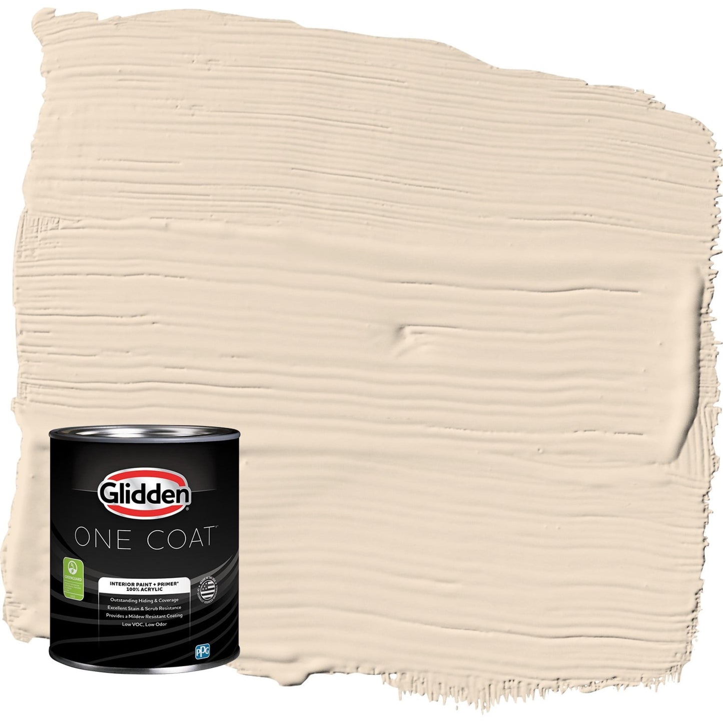 Glidden One Coat Pintura Interior Semi-brillante Color Avena con Primer, 1 Cuarto