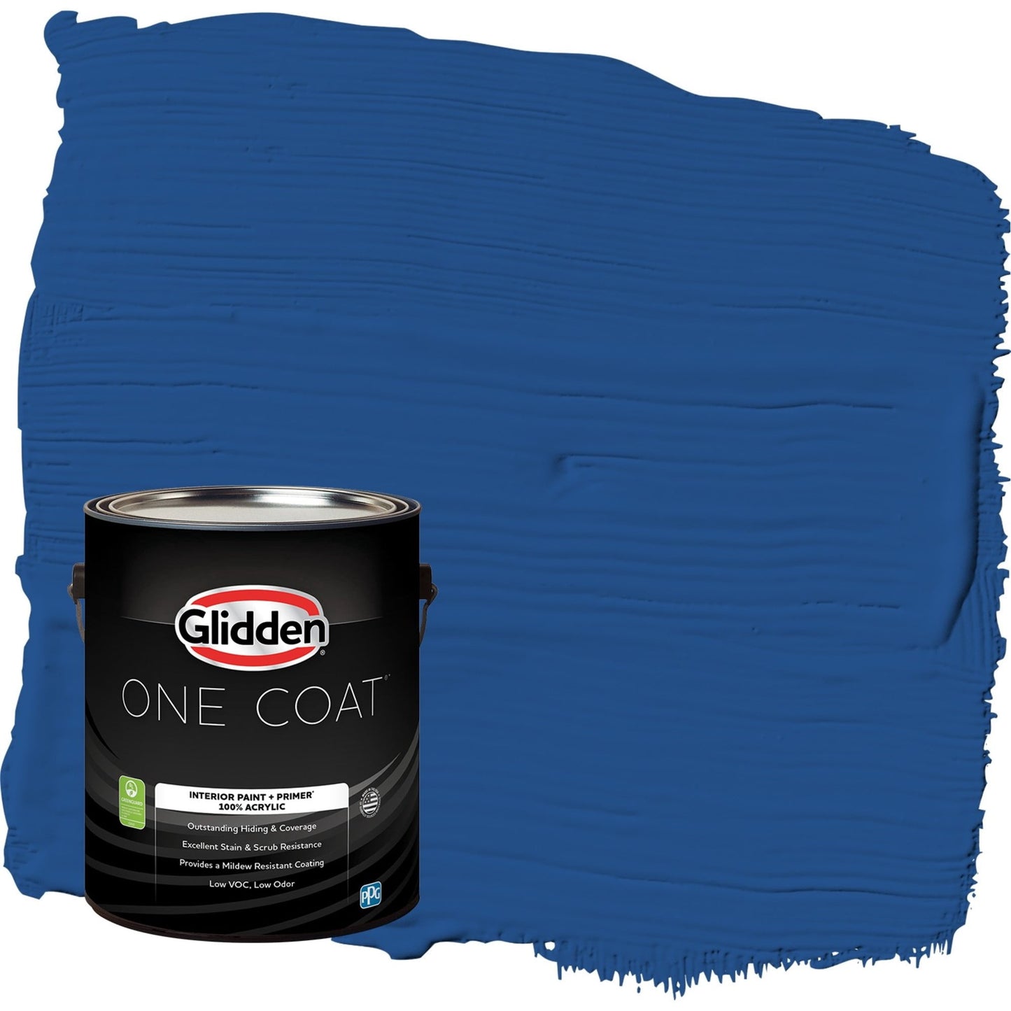 Glidden One Coat Brilliant Blue / Blue Flat Interior Paint with Primer, 1 Gallon