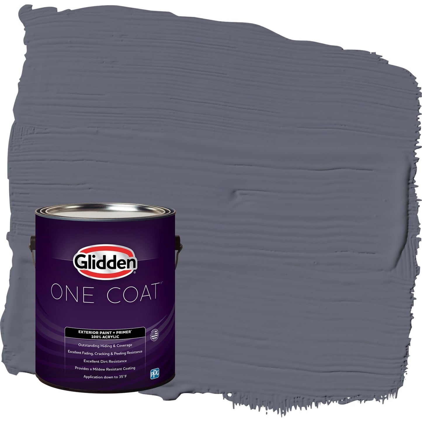 Glidden One Coat Alley Cat / Purple Flat Exterior Paint with Primer, 1 Gallon