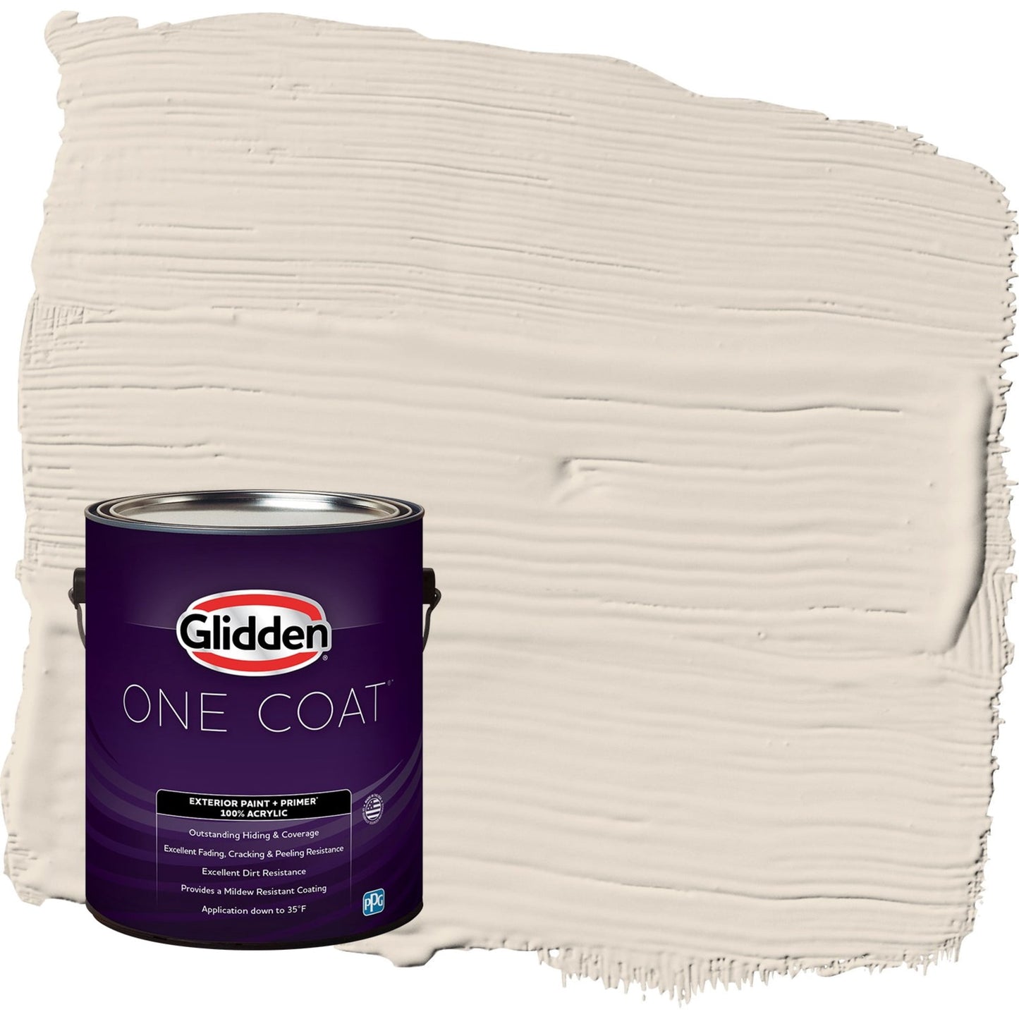 Glidden One Coat Maybe Mushroom / Gray Semi-Gloss Exterior Paint with Primer, 1 Gallon