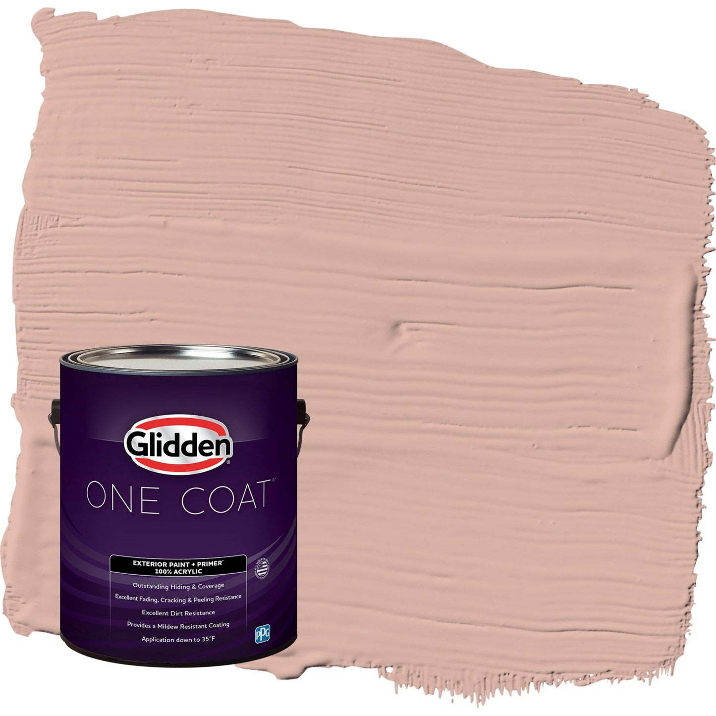 Glidden One Coat Sandpaper / Orange Flat Exterior Paint with Primer, 1 Gallon