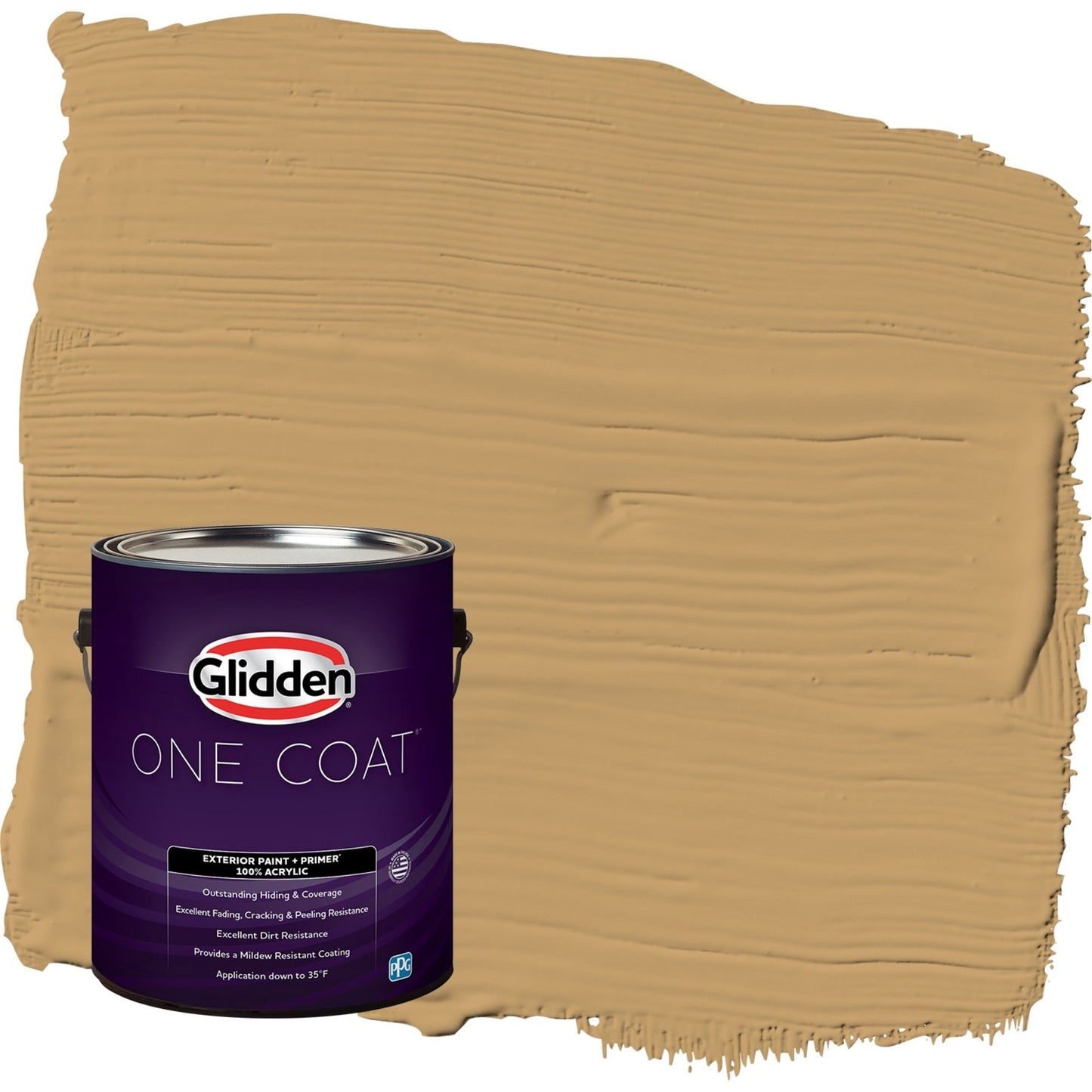 Glidden One Coat Welcome Home / Yellow Flat Exterior Paint with Primer, 1 Gallon