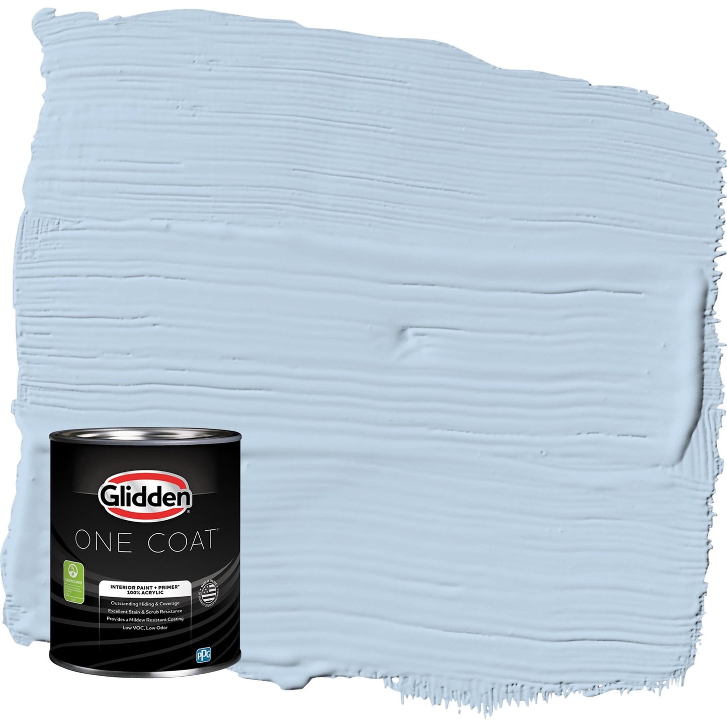 Glidden One Coat Interior Paint and Primer, C'est La Vie / Blue, 1 Quart, Eggshell