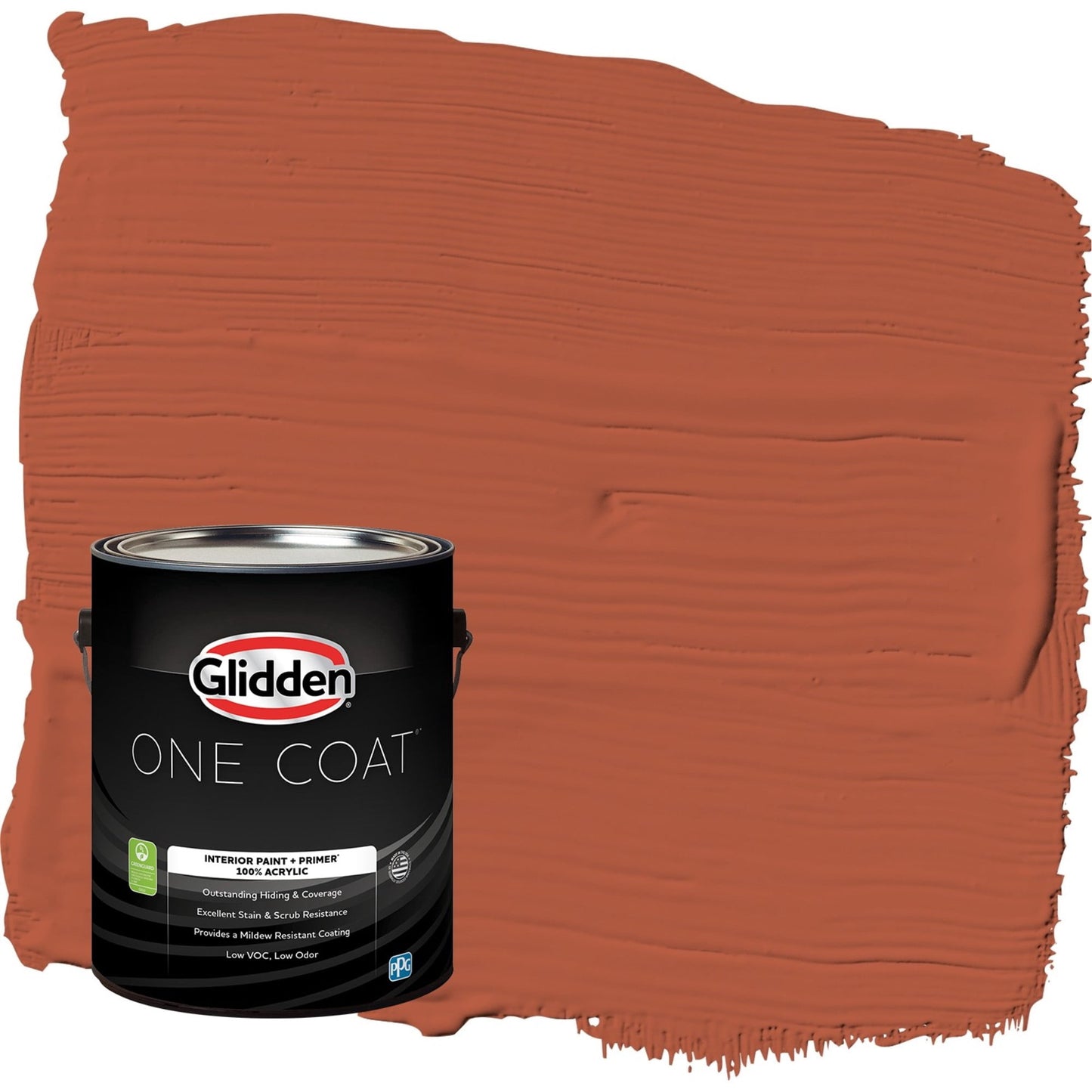 Glidden One Coat Glowing Firelight / Orange Eggshell Interior Paint with Primer, 1 Gallon
