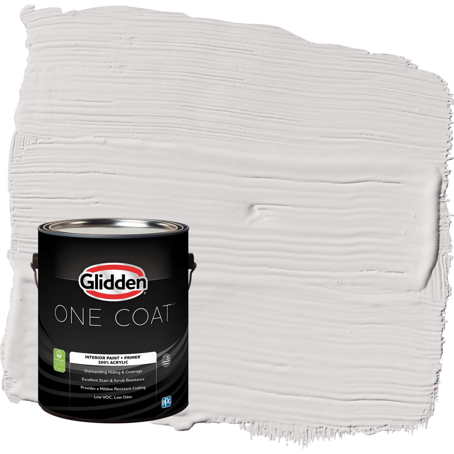 Glidden One Coat Go To Gray / Grey Eggshell Interior Paint with Primer, 1 Gallon