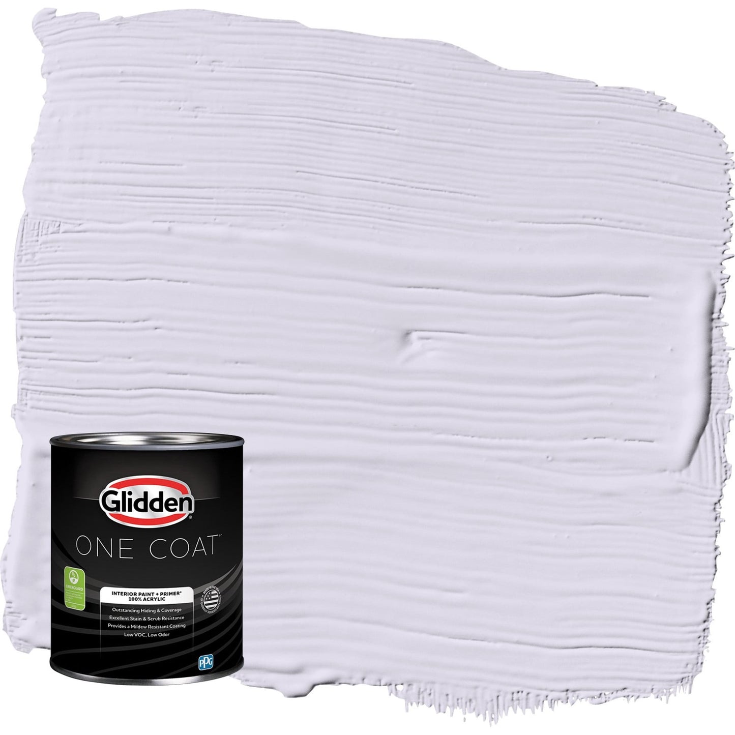 Glidden One Coat Pintura Interior con Primer Color Violeta Brumoso / Morado Acabado Cáscara de Huevo, 1 Cuarto