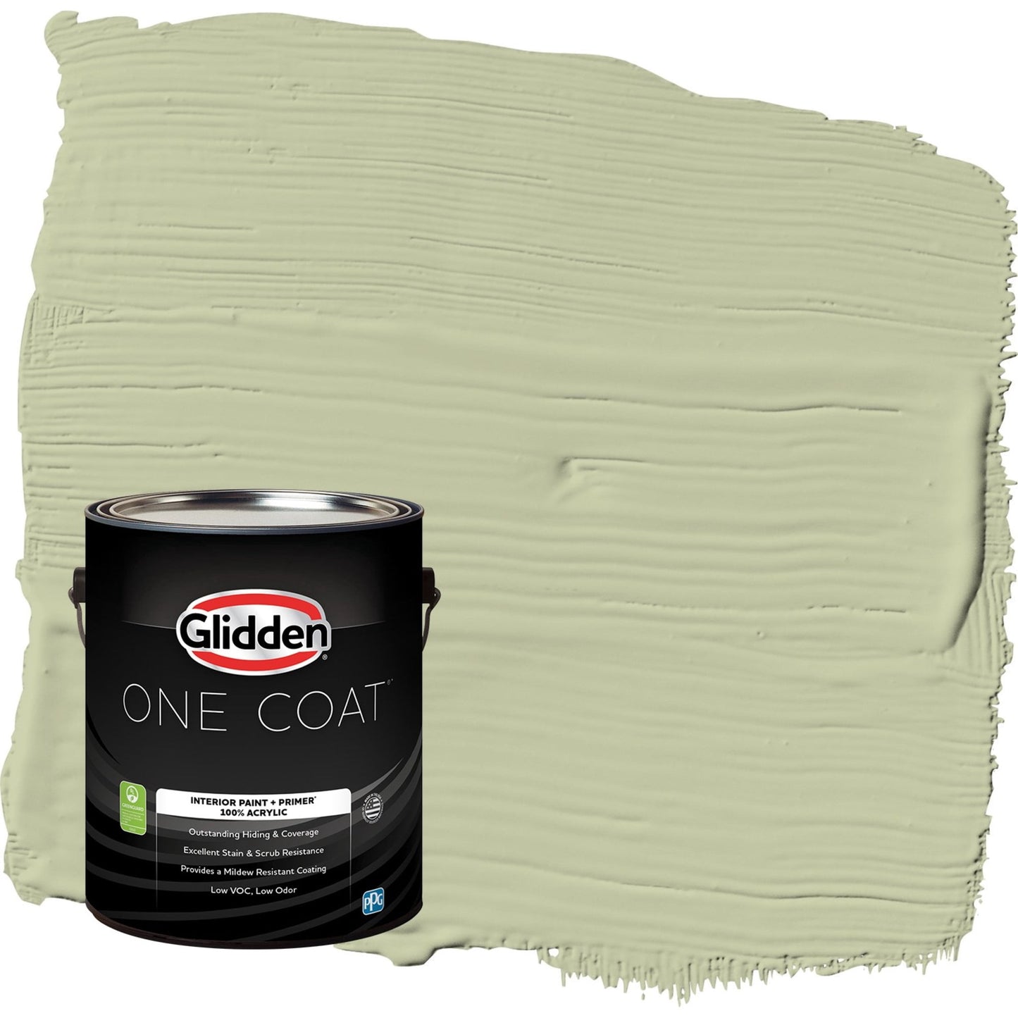 Glidden One Coat Sage Splendor / Green Semi-Gloss Interior Paint with Primer, 1 Gallon