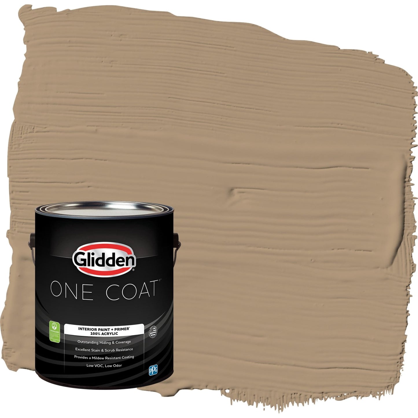Glidden One Coat Sauteed Mushroom / Beige Semi-Gloss Interior Paint with Primer, 1 Gallon