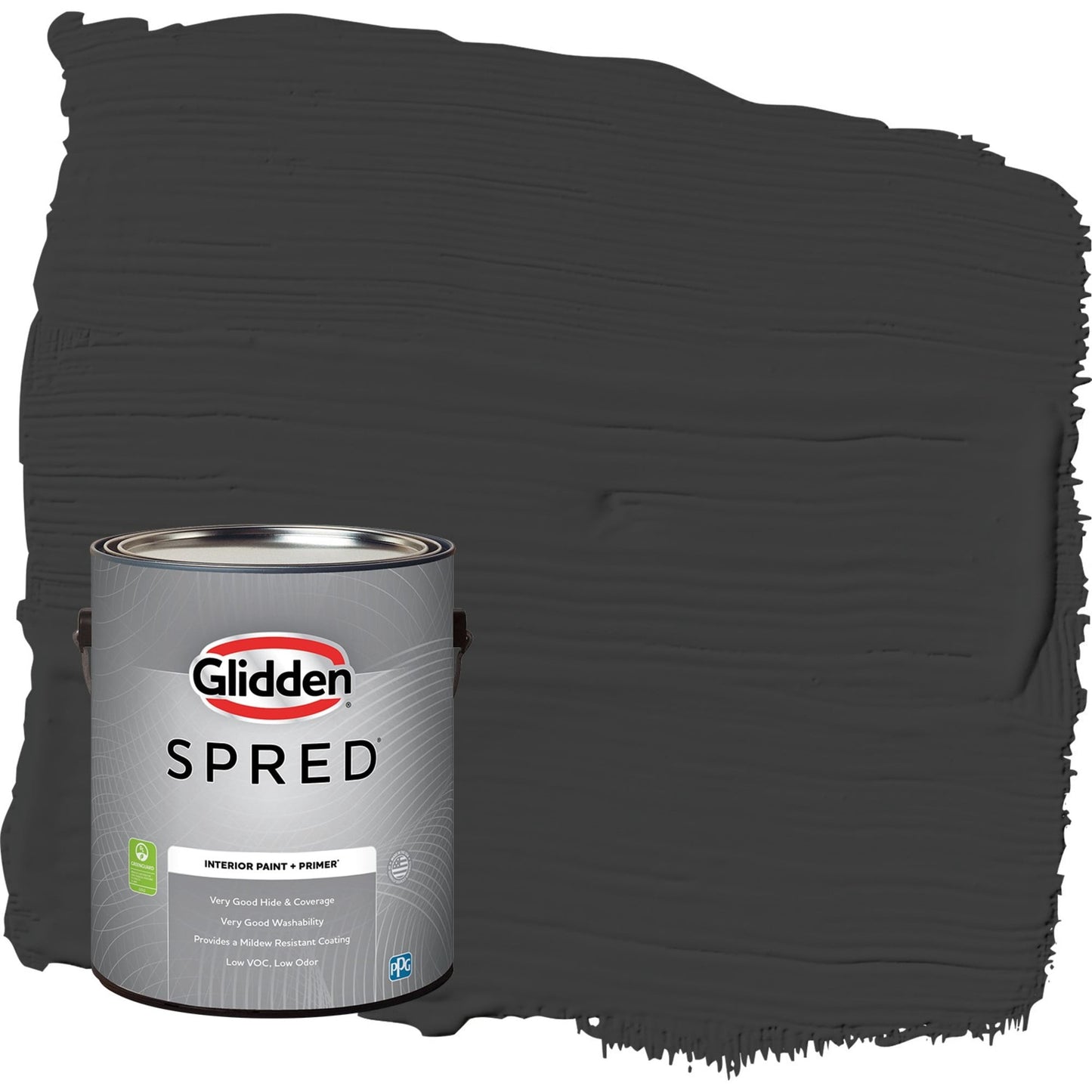 Glidden Spred Pintura Interior Negra Semibrillante con Primer Grab-N-Go, 1 Galón