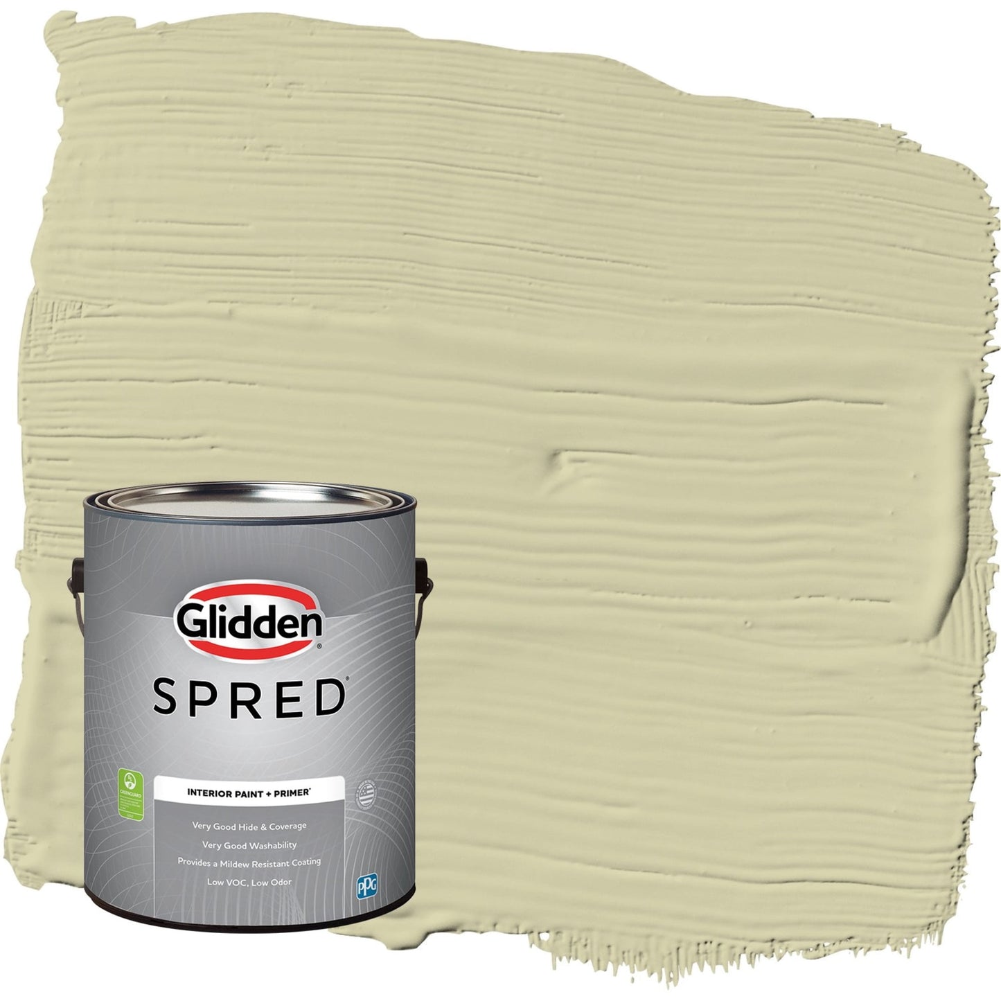 Glidden Spred Pintura Interior Semibrillante con Primer Canary Grass / Green, 1 Galón