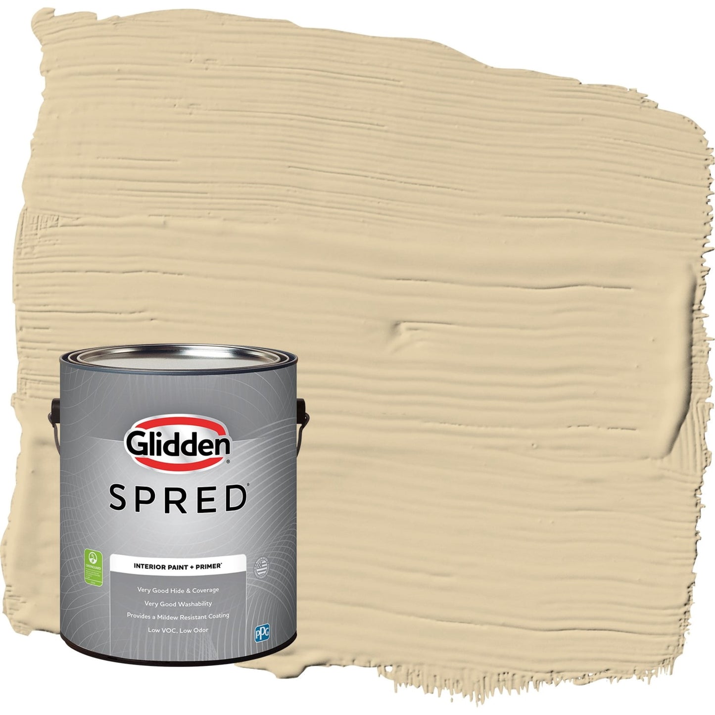 Glidden Spred Cookie Dough / Beige, Flat Interior Paint with Primer, 1 Gallon