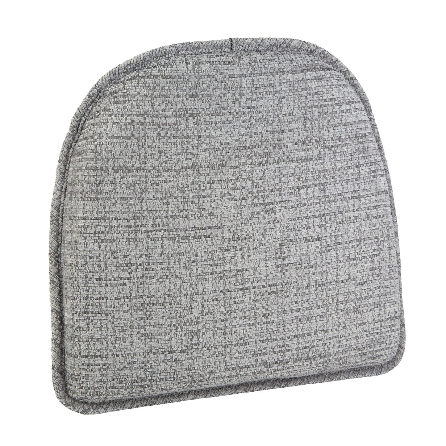 Gripper Non Slip 15" x 16" Kendall Nickel Gray Chenille Chair Cushions, Set of 2