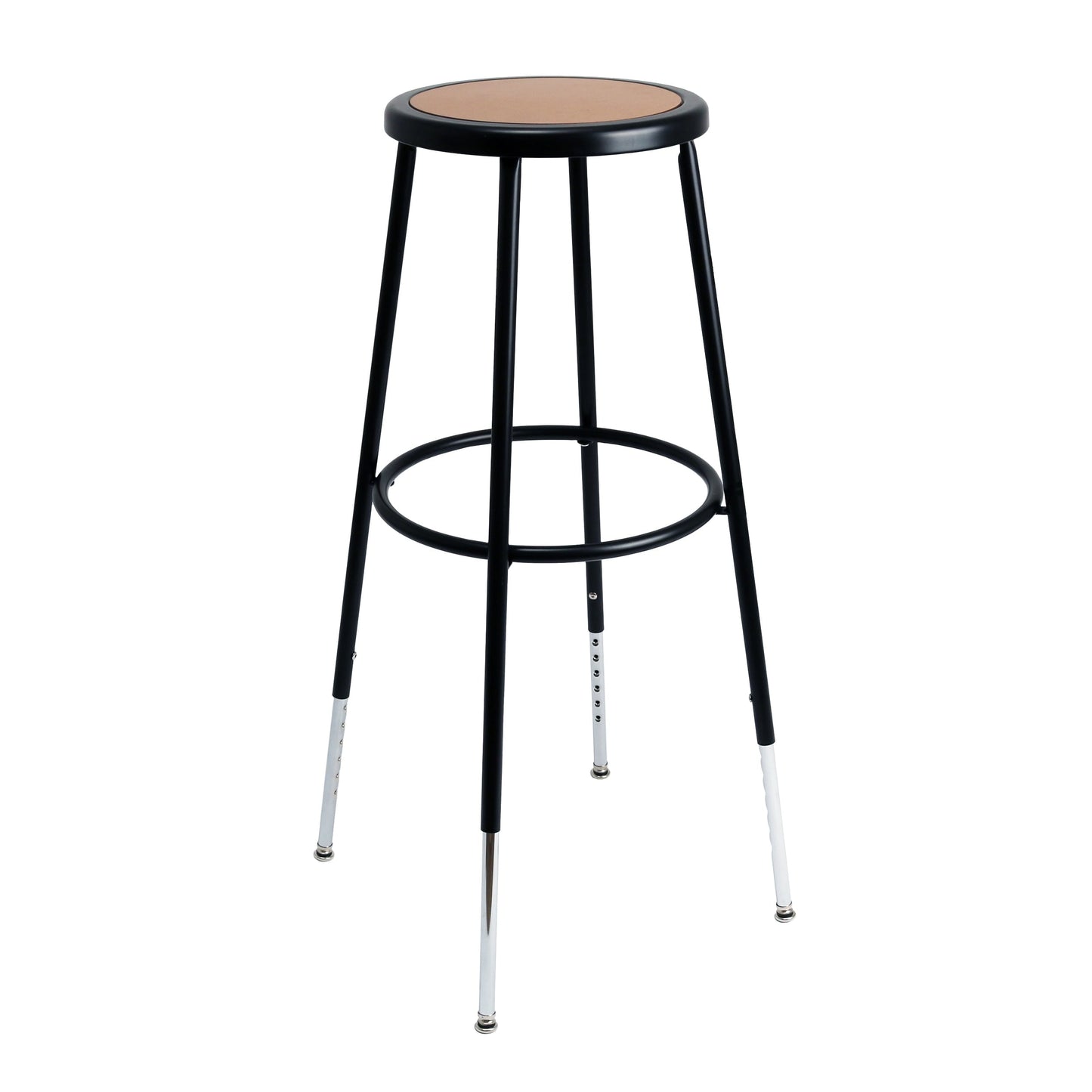 Hampden Furnishings Felix Collection Height Adjustable 32-39 Inch Steel Stool, Black, AssemblyReady