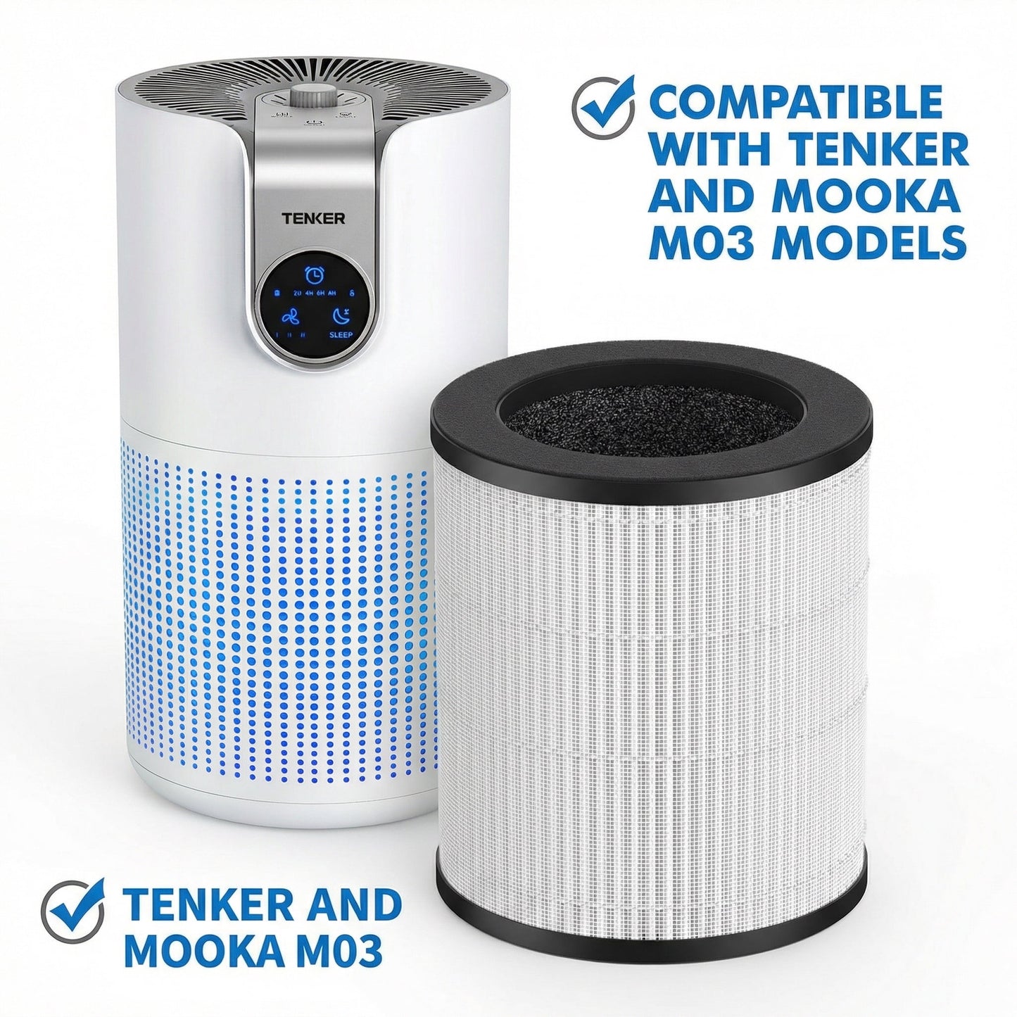 Official Certified H13 True HEPA Replacement Filter for M03 Air Purifier – 1 Pack
