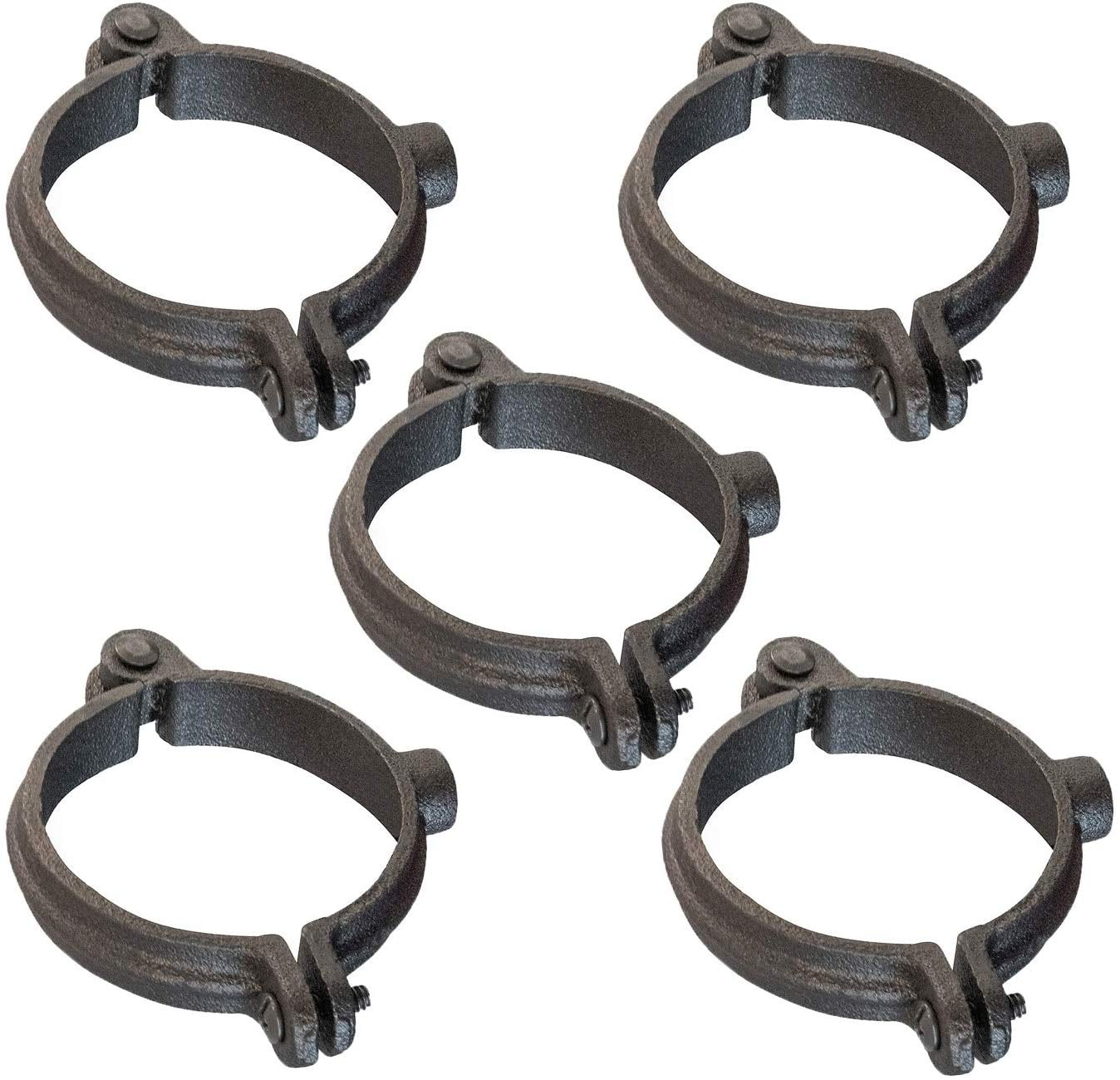 Highcraft Hinged Split Ring Pipe Hanger, 3/4 in. Malleable Iron Extension Hanger with 3/8 in. Threaded Rod Fitting for Suspending Tubing (10 Pack)