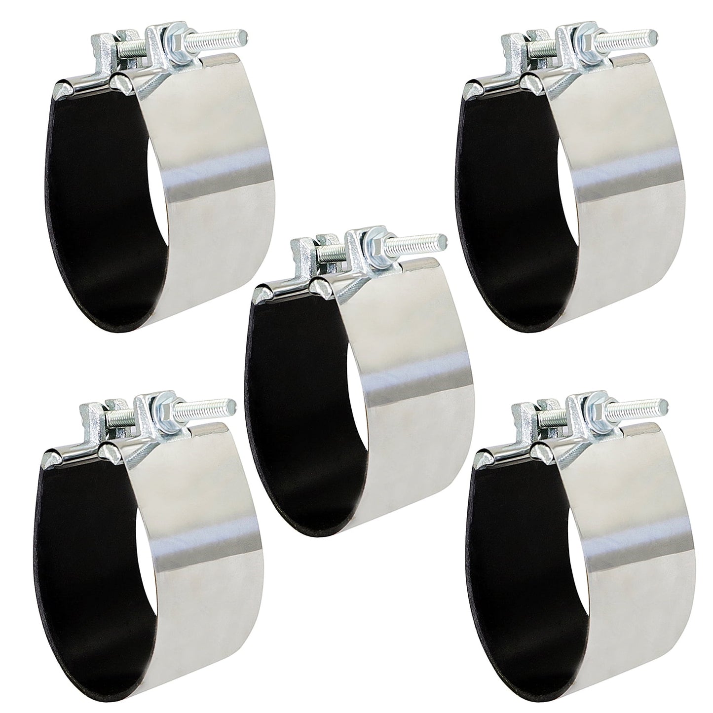 Highcraft Pipe Repair Clamp 6" One Bolt, 3" Long Stainless Steel (5 Pack)
