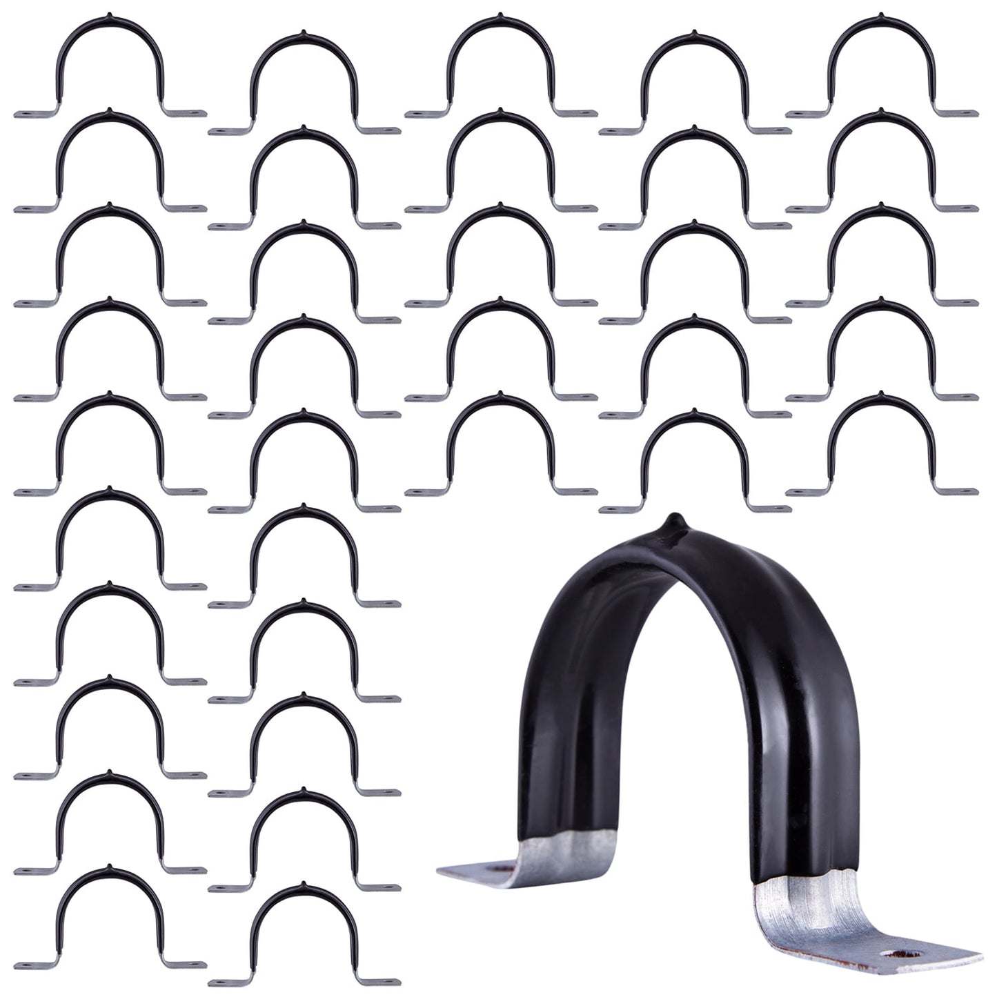 Highcraft Pipe Strap U Bracket, 2" w/ Plastic Coated Galvanized- 50 Pk