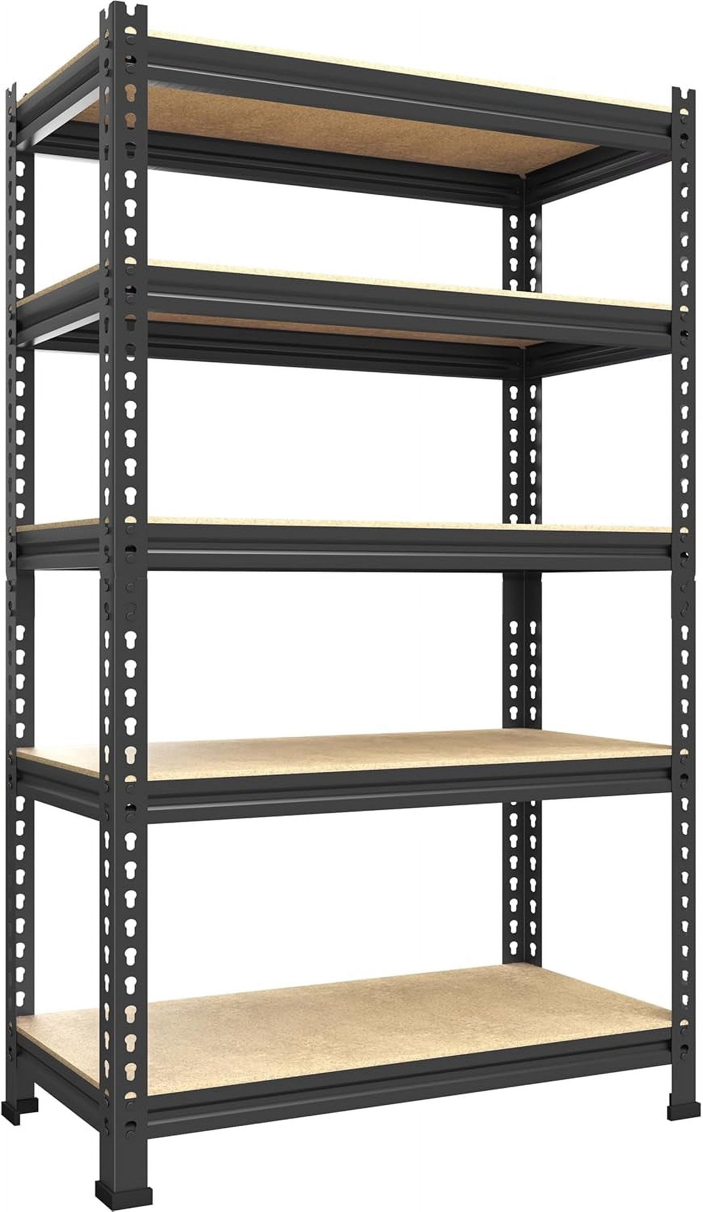 Howcool Heavy Duty Garage Shelving, 2400 lbs 5-Tier Metal Storage Rack, Adjustable Narrow Shelves 28â€W x 12â€D x 60â€H, Boltless Assembly, for Garage Basement Pantry