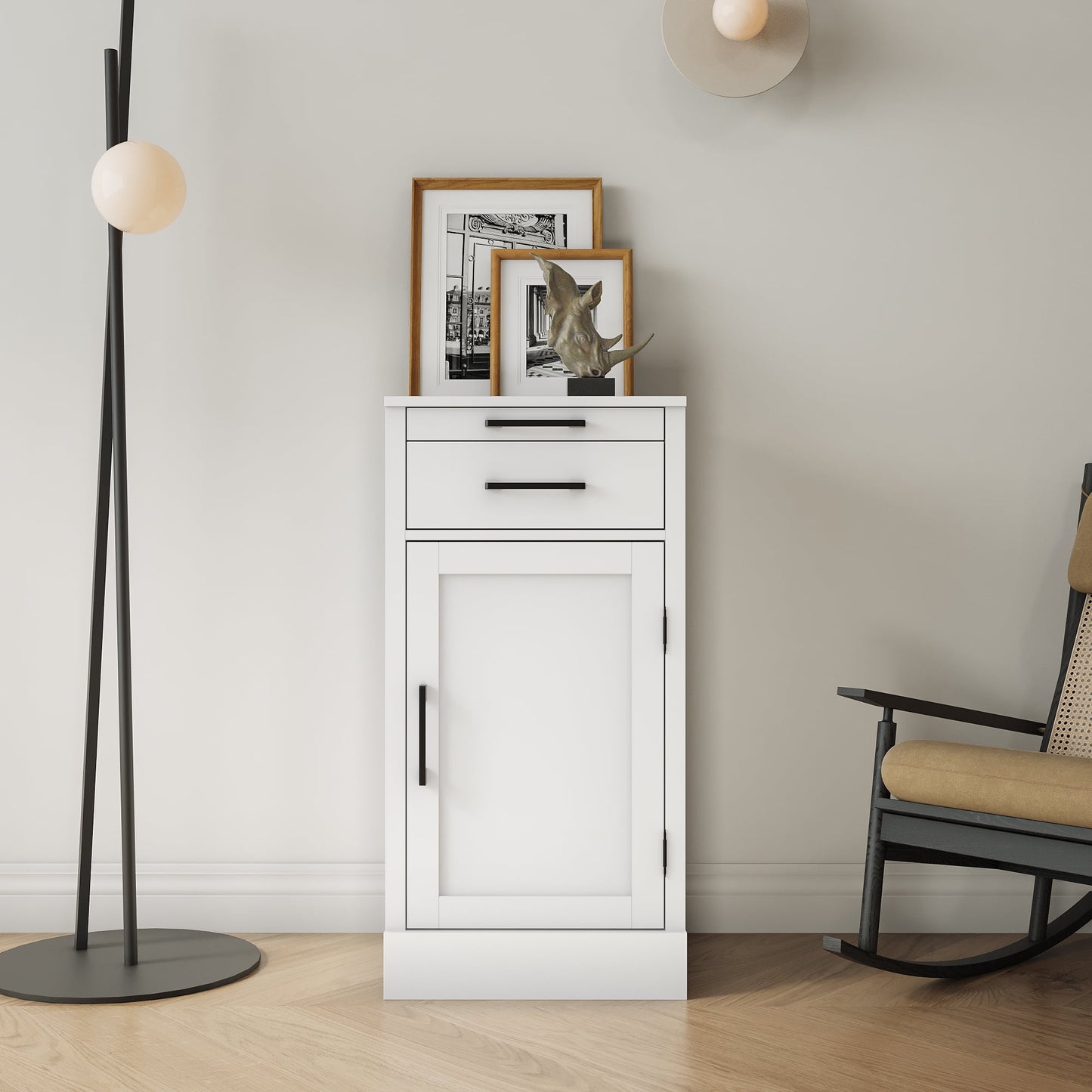 Jopath Modular Storage Cabinet,Buffet Cabinet With Hutch,Spacious Drawer & Shelf, Maximize Your Area Dining Buffet With Store Wine, Decorations,Easy Maintenance For Living Room White